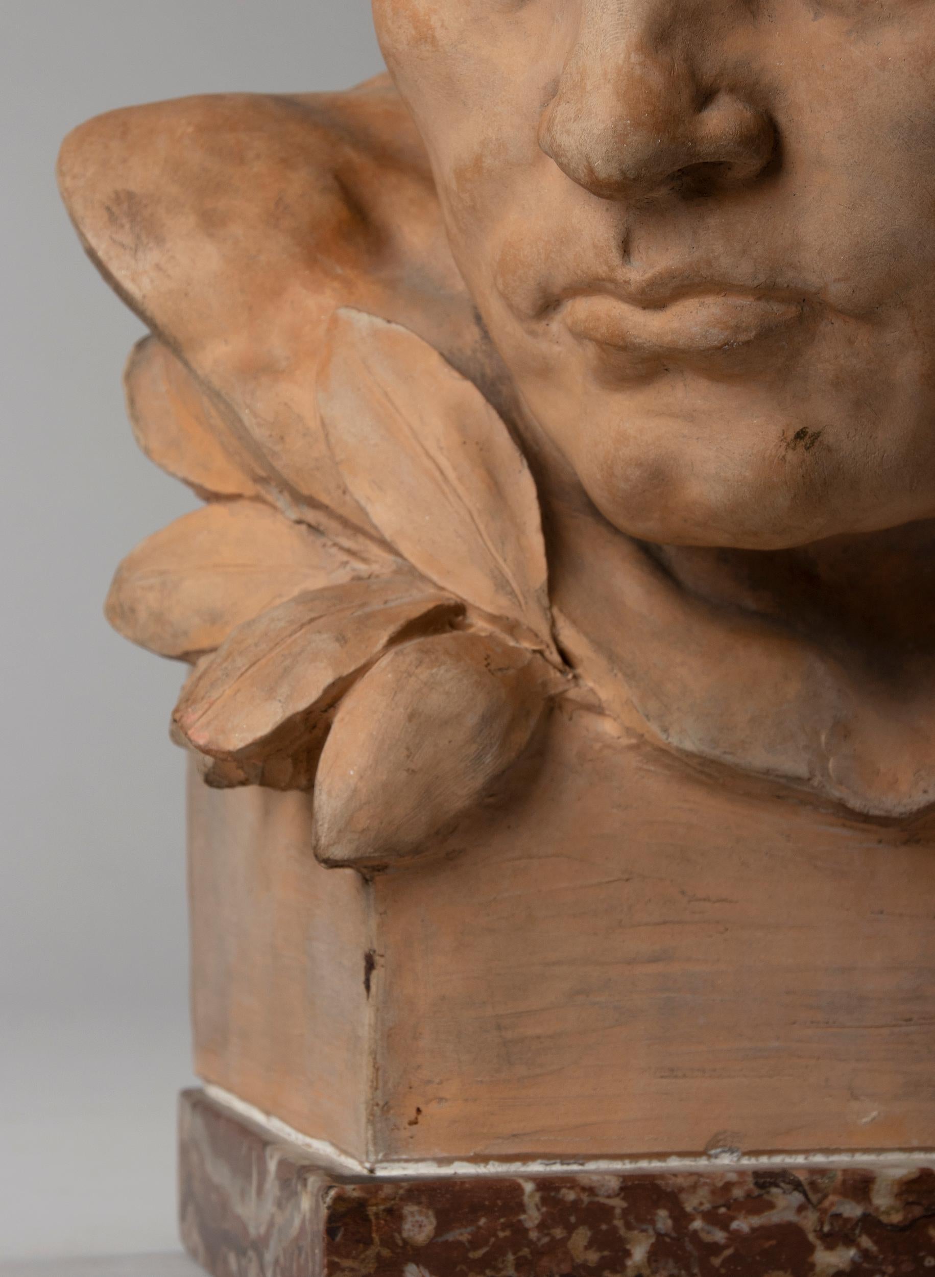 Early 20th Century Terracotta Bust Ludwig von Beethoven by A. Azori 2
