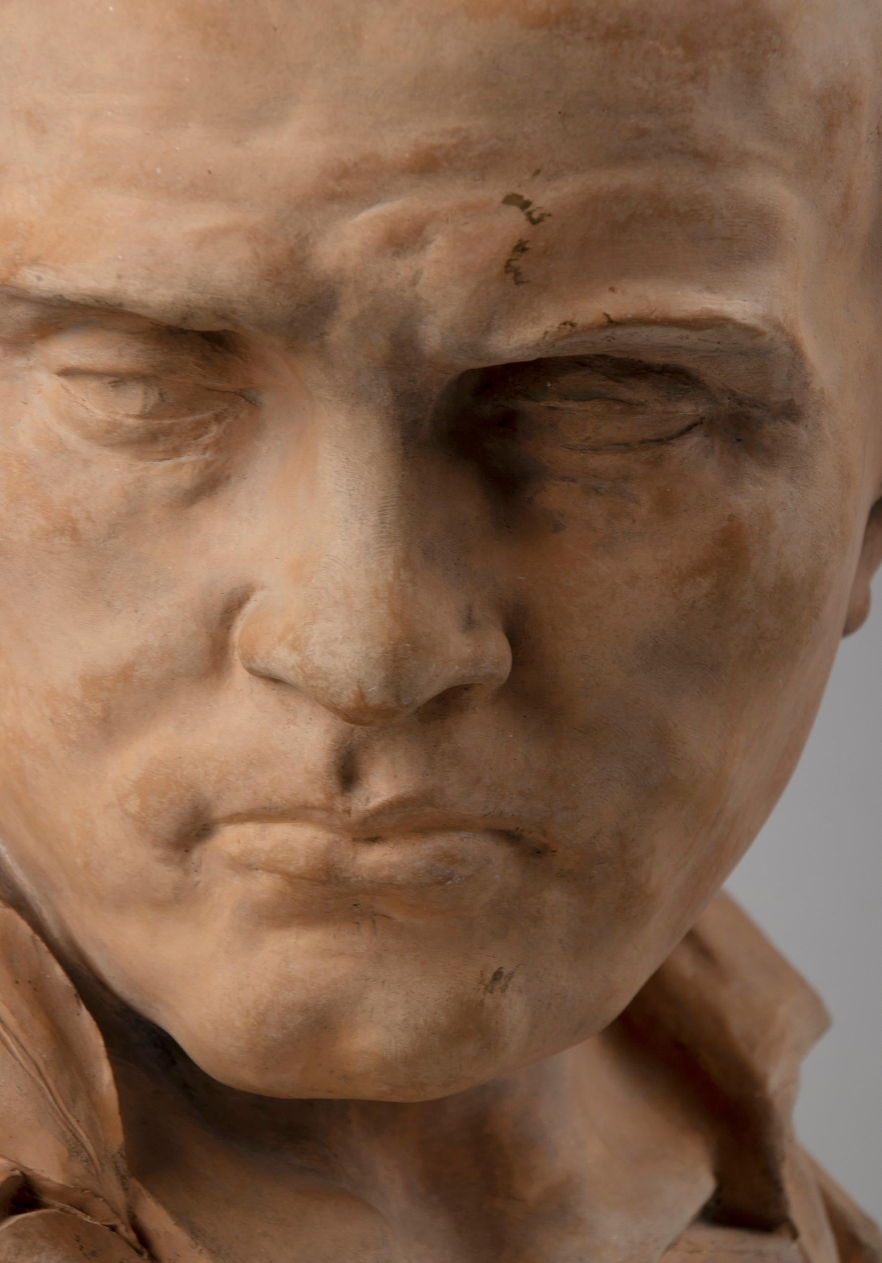 Early 20th Century Terracotta Bust Ludwig von Beethoven by A. Azori 3