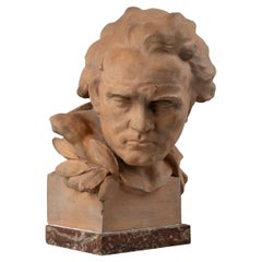 Early 20th Century Terracotta Bust Ludwig von Beethoven by A. Azori
