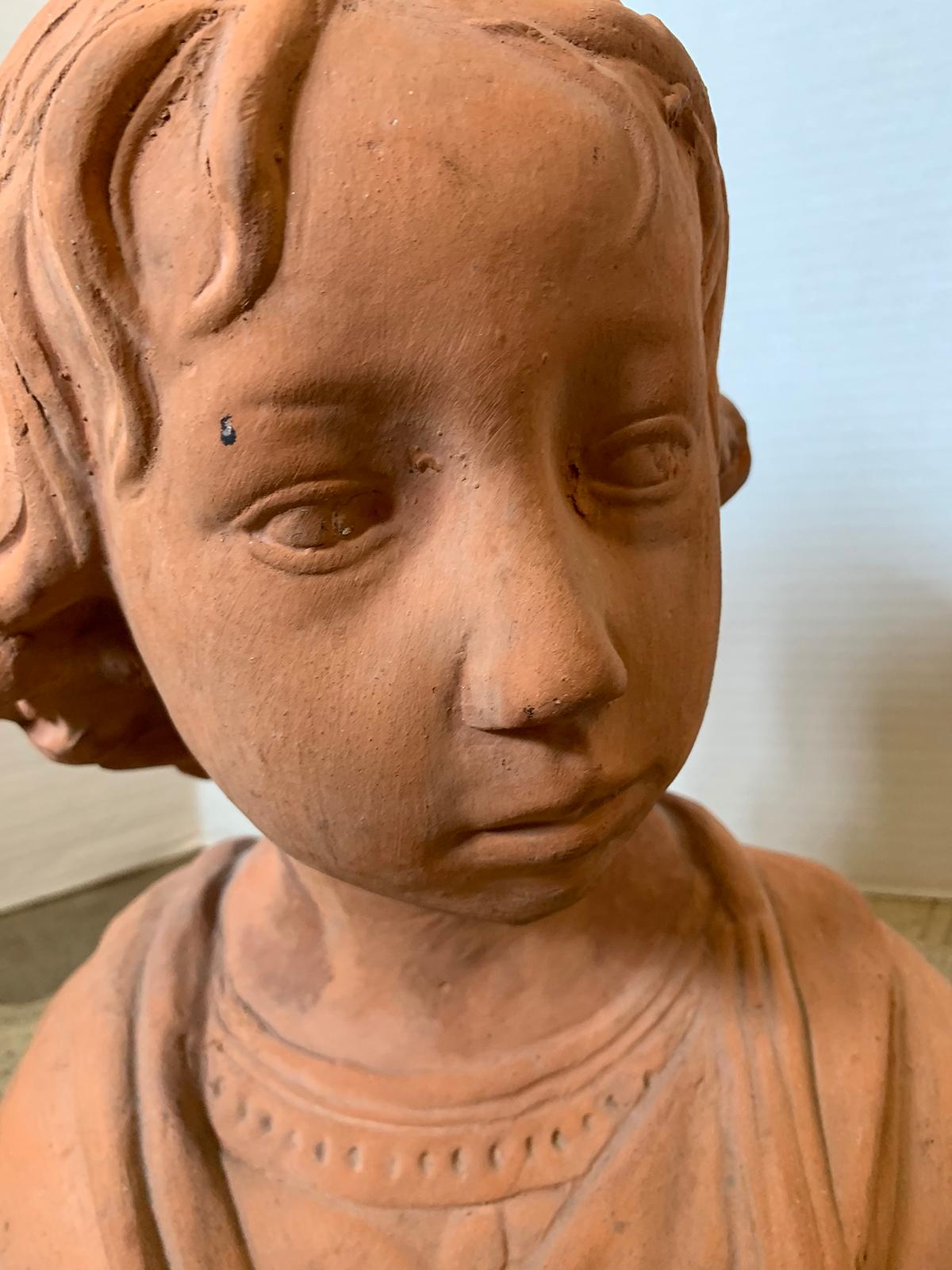 Early 20th Century Terracotta Bust of Child For Sale 6