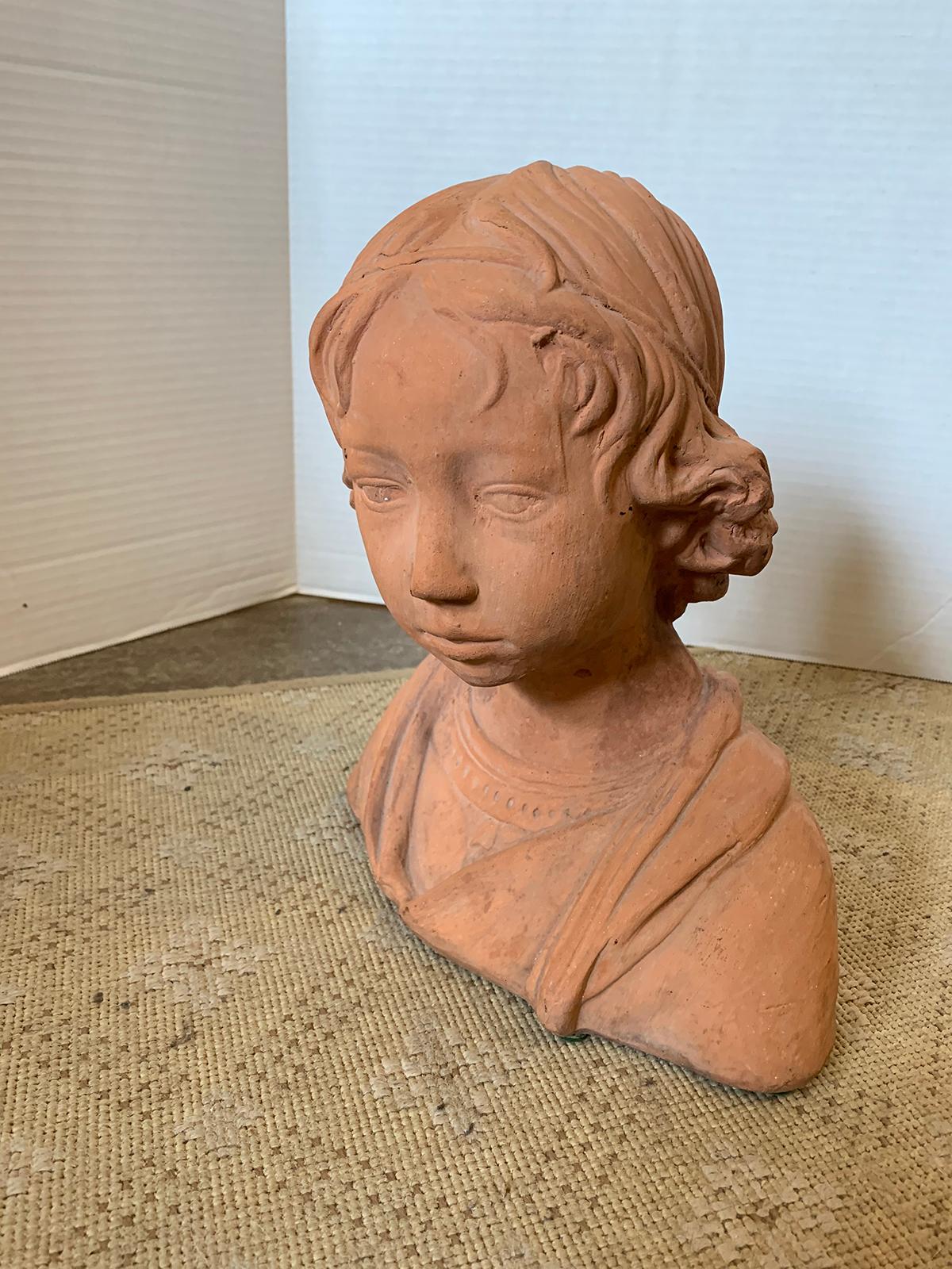 Early 20th Century Terracotta Bust of Child For Sale 1