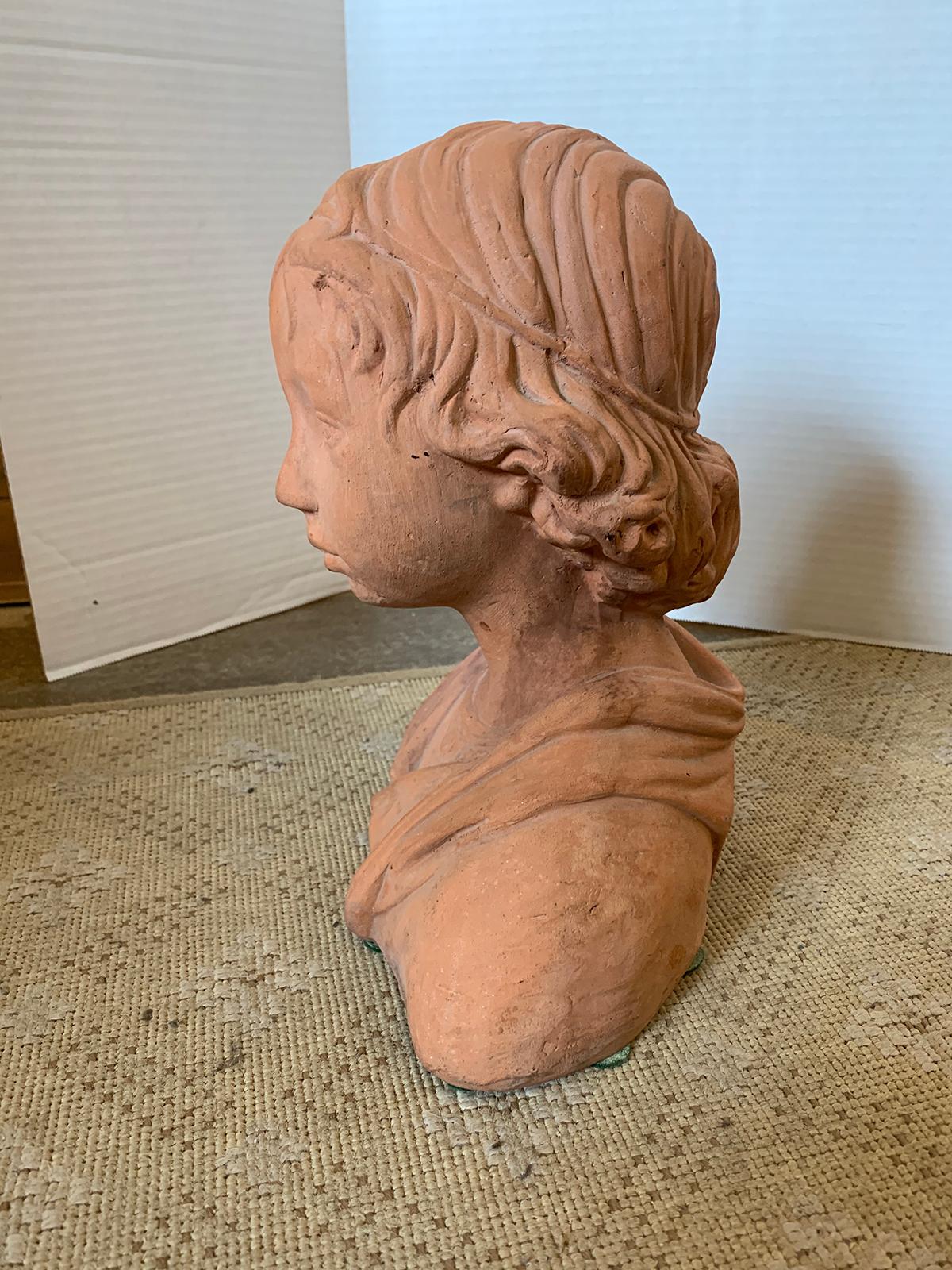 Early 20th Century Terracotta Bust of Child For Sale 2