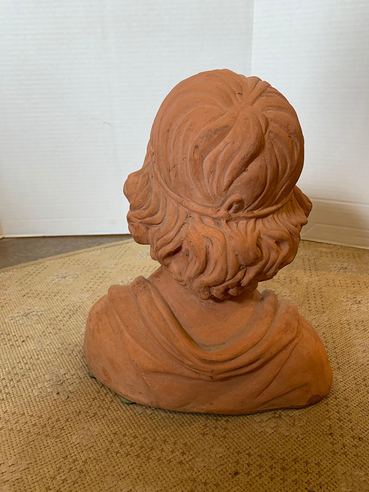 Early 20th Century Terracotta Bust of Child For Sale 3