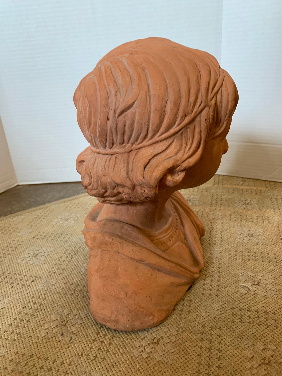 Early 20th Century Terracotta Bust of Child For Sale 4