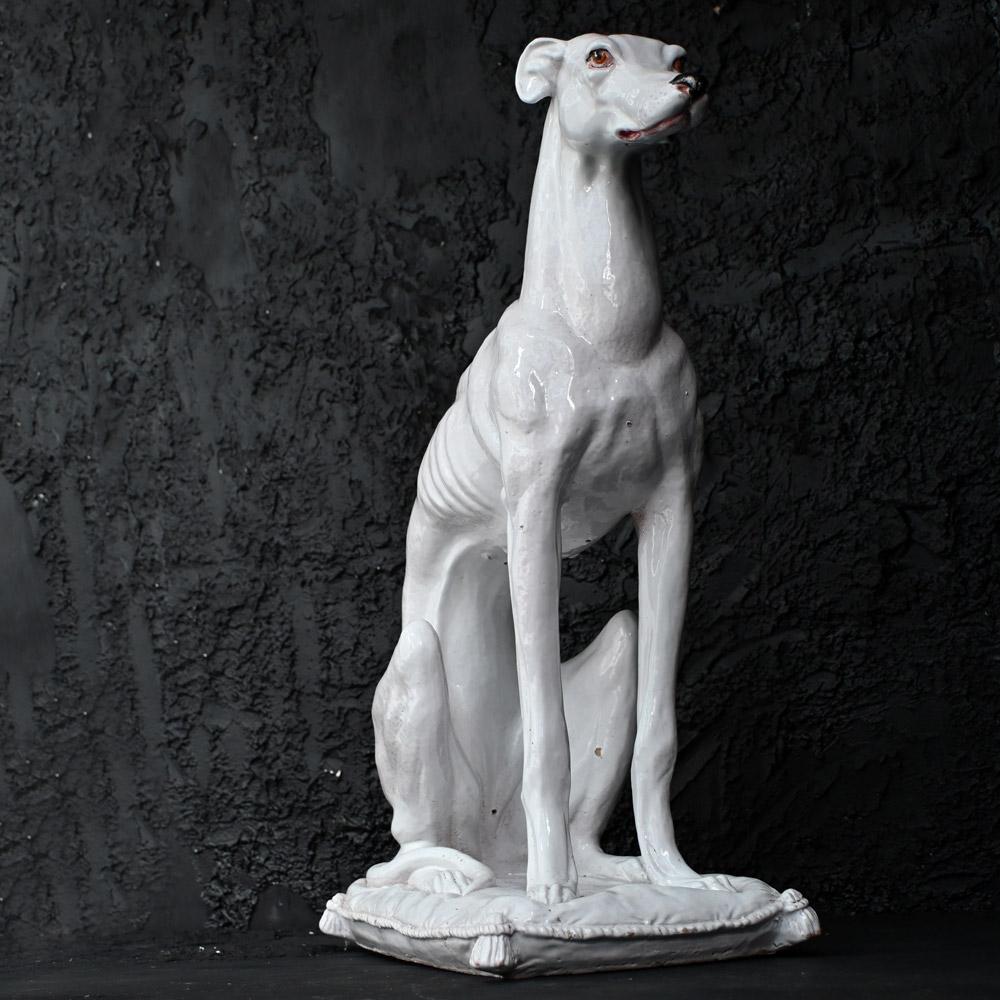 Early 20th Century Terracotta Italian Dog Statue   For Sale 6