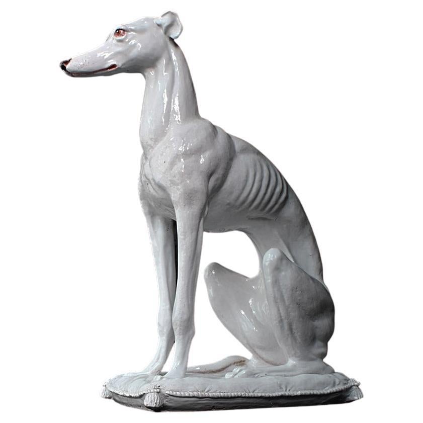 Italienische Terrakotta-Hundestatue aus dem frühen 20. Jahrhundert   im Angebot