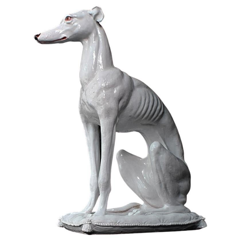 Early 20th Century Terracotta Italian Dog Statue