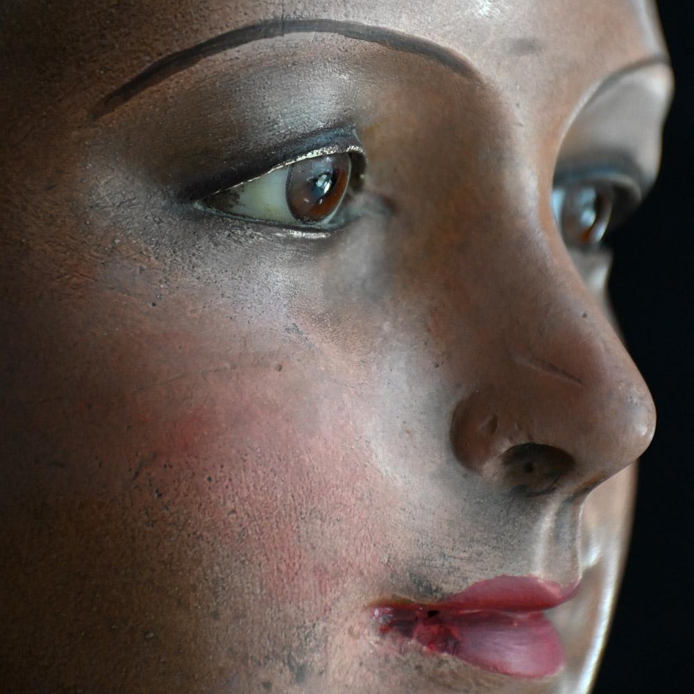 Hand-Crafted Early 20th century terracotta Paris shop display mannequin For Sale