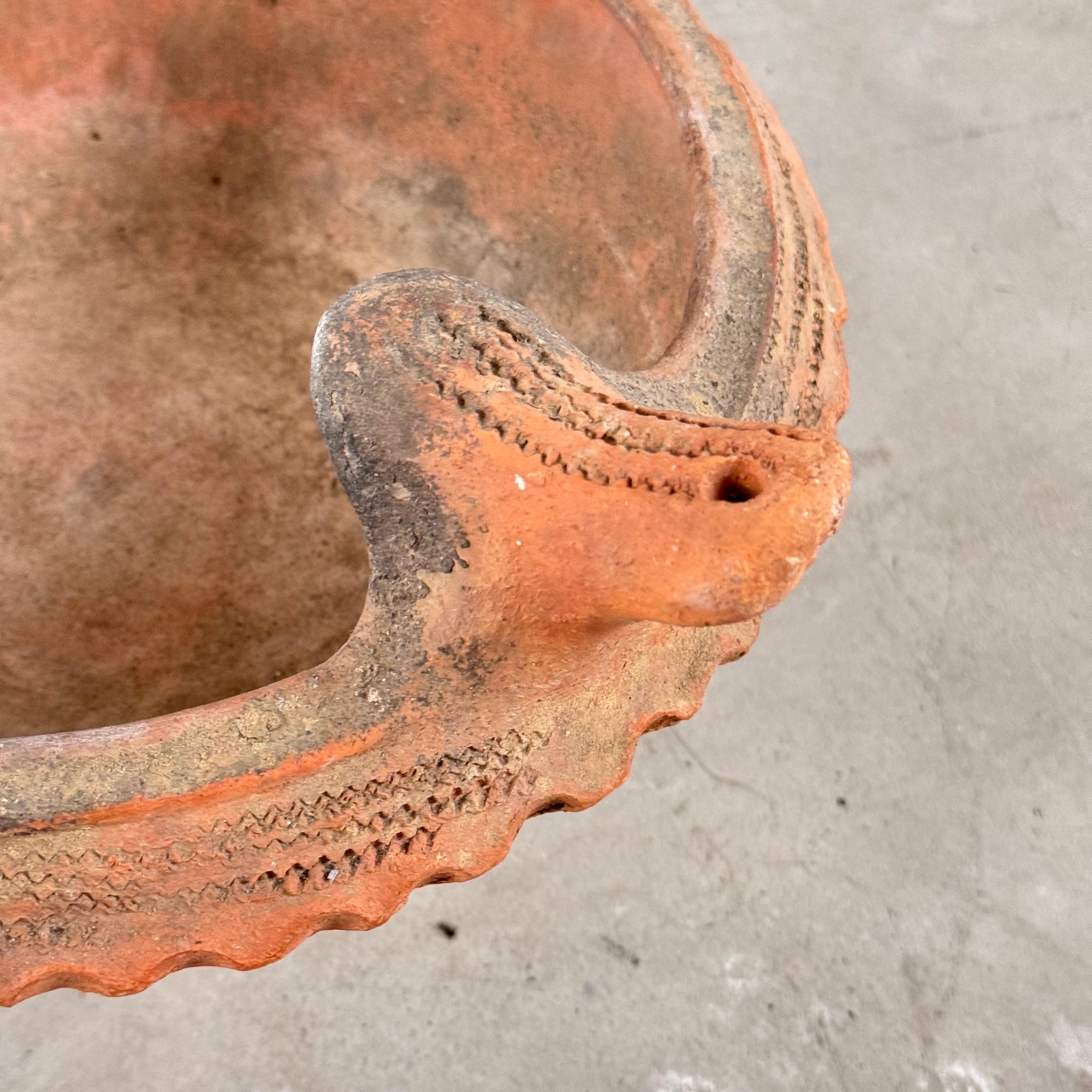 Early 20th Century Terracotta Planter in Patina, Hanging Option Available, Italy In Good Condition In Brescia, Brescia