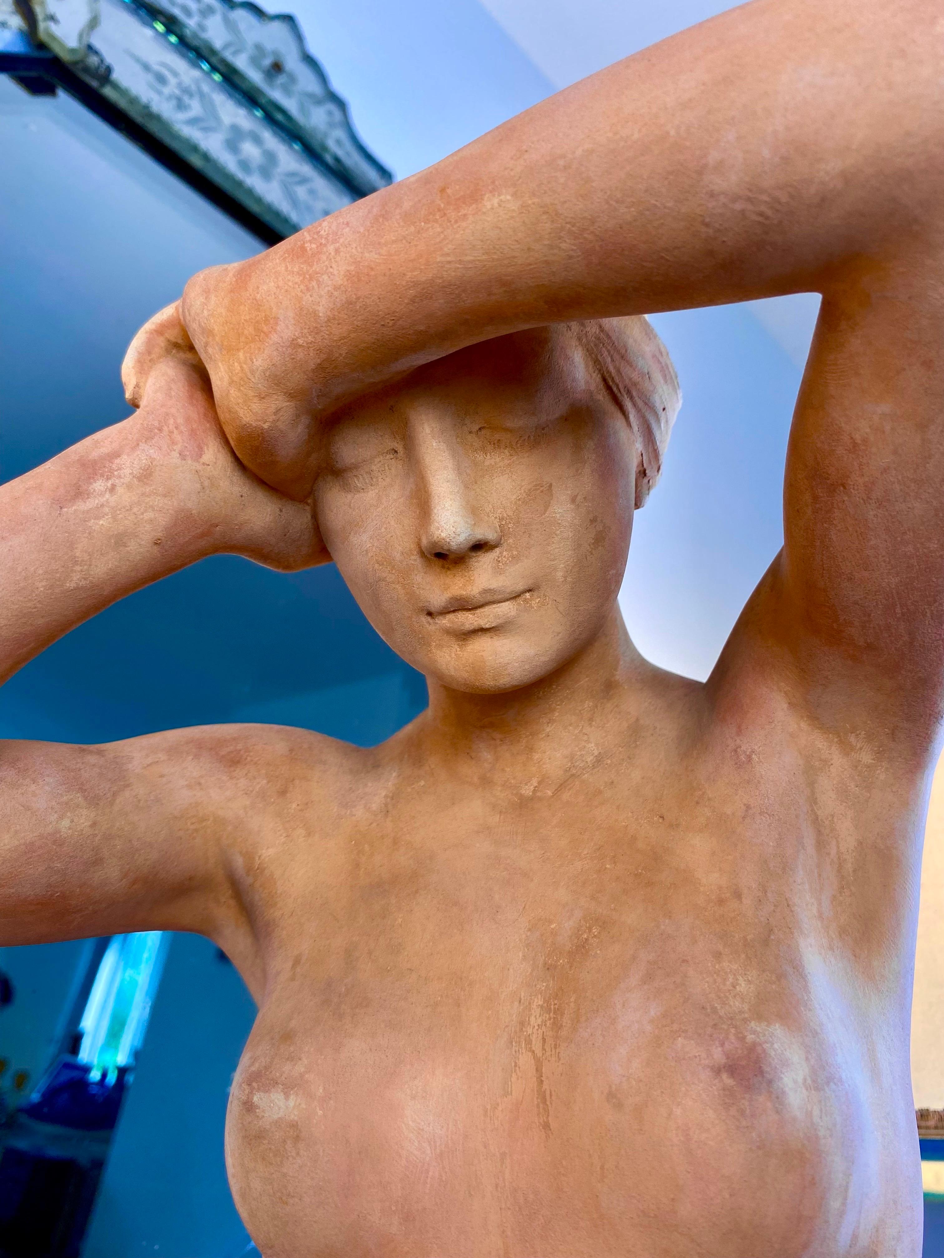 Französische Terrakotta-Skulptur einer nackten Frau „Premiere Faute“ -  von LAMI - Jugendstil im Angebot 7