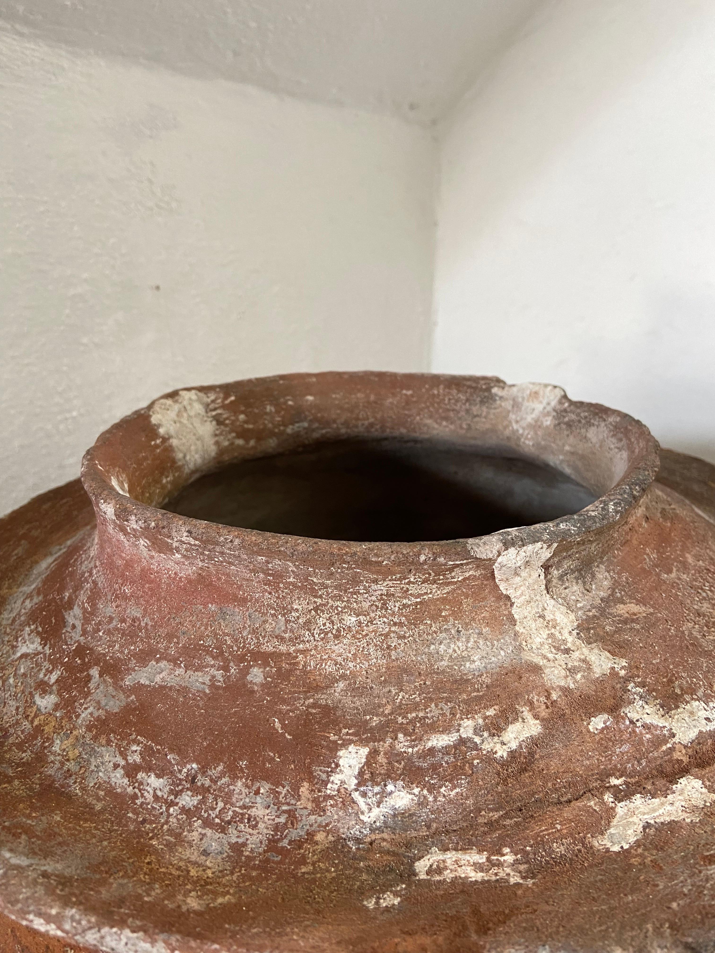 Early 20th Century Terracotta Water Vessel from Mexico In Distressed Condition In San Miguel de Allende, Guanajuato