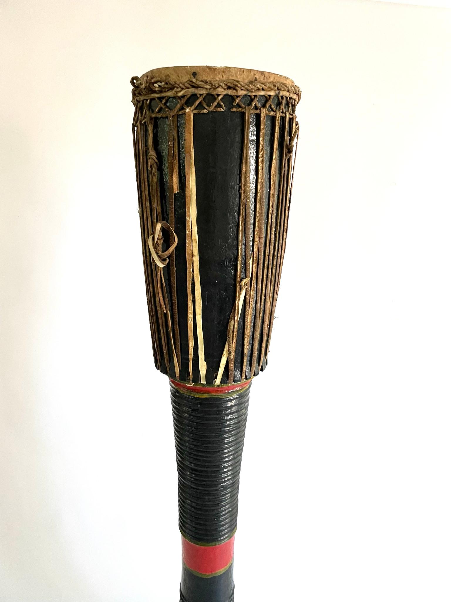 Leather Early 20th Century Thai Temple Drum For Sale