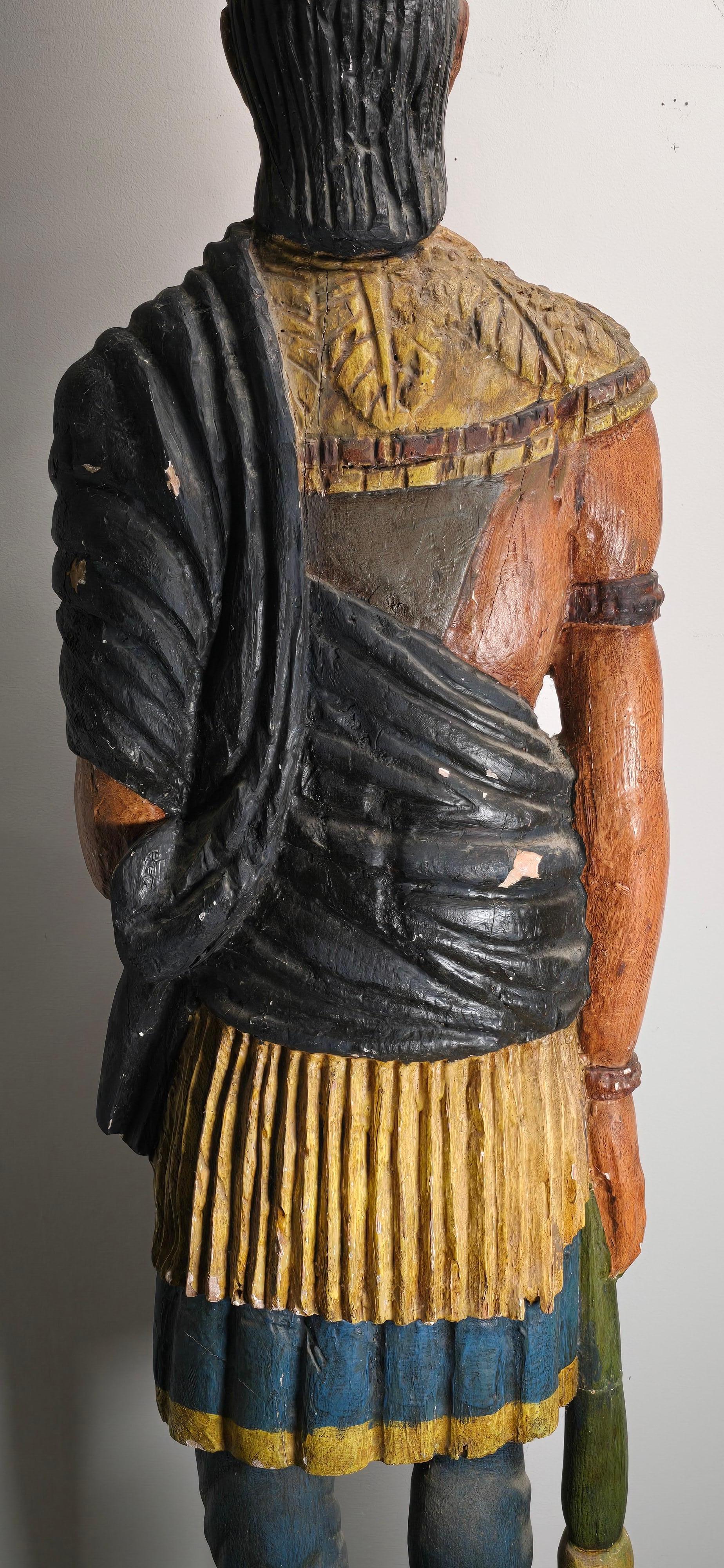Early 20th Century 'The Virginian' Cigar Store Indian For Sale 6
