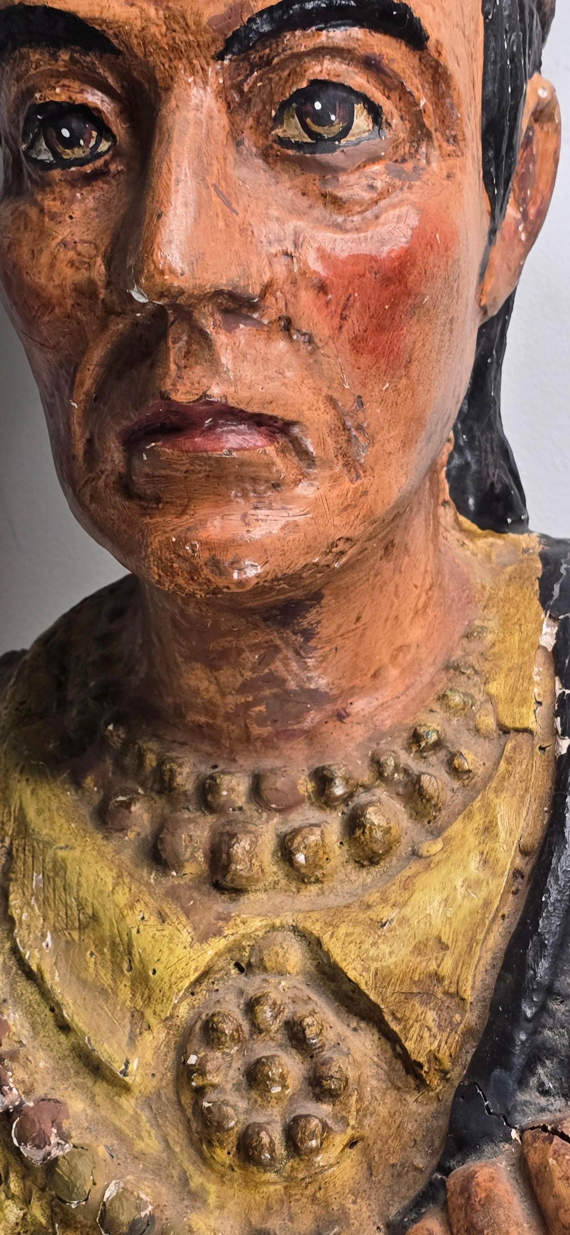 Early 20th Century 'The Virginian' Cigar Store Indian For Sale 11