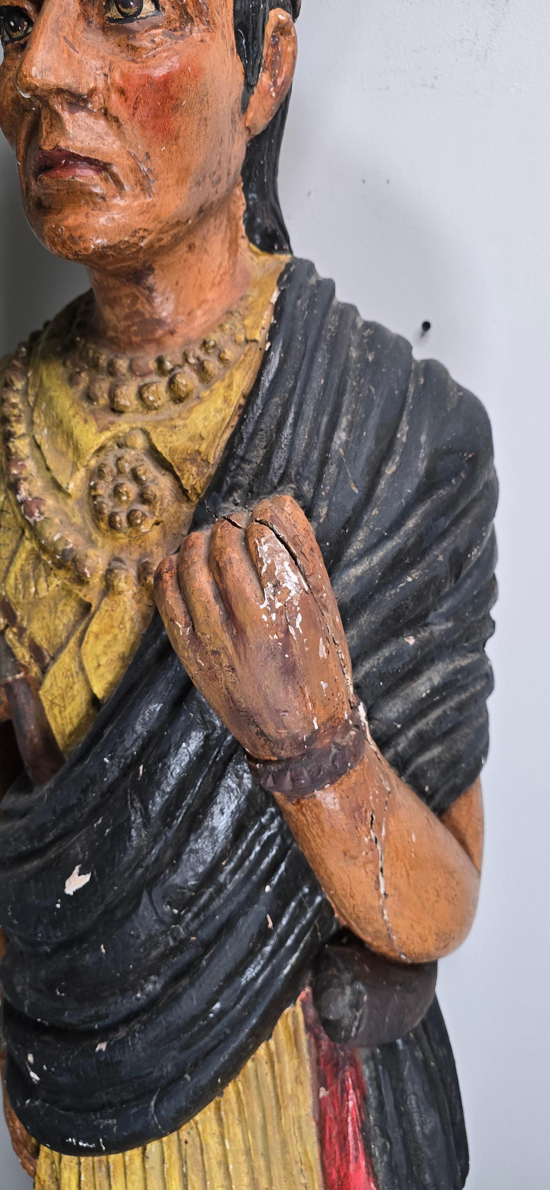 Early 20th Century 'The Virginian' Cigar Store Indian In Good Condition For Sale In Kilmarnock, VA