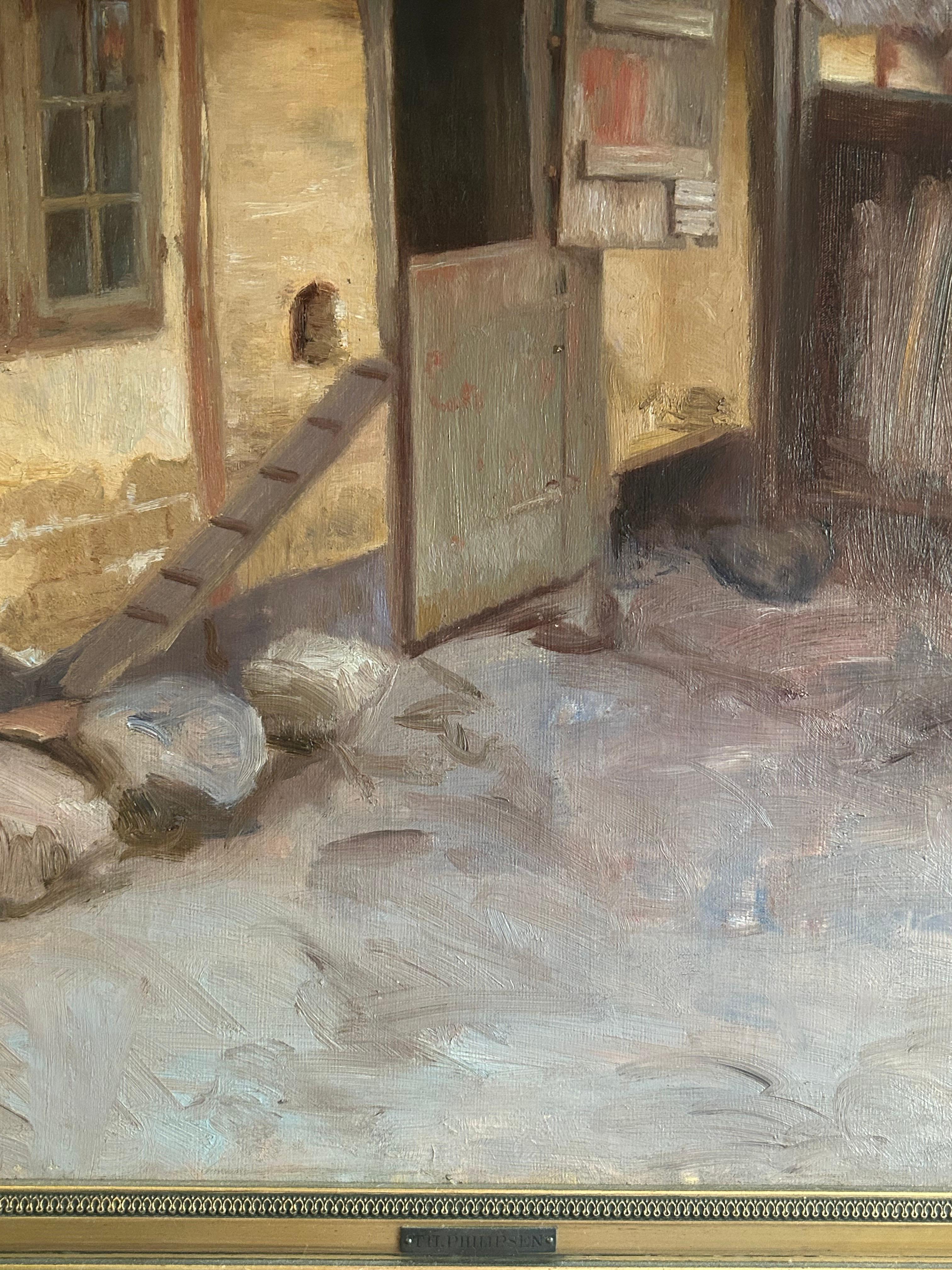 Anfang des 20. Jahrhunderts Theodor Philipsen (1840-1920) Fra Kastrup, Dänemark (Leinwand) im Angebot