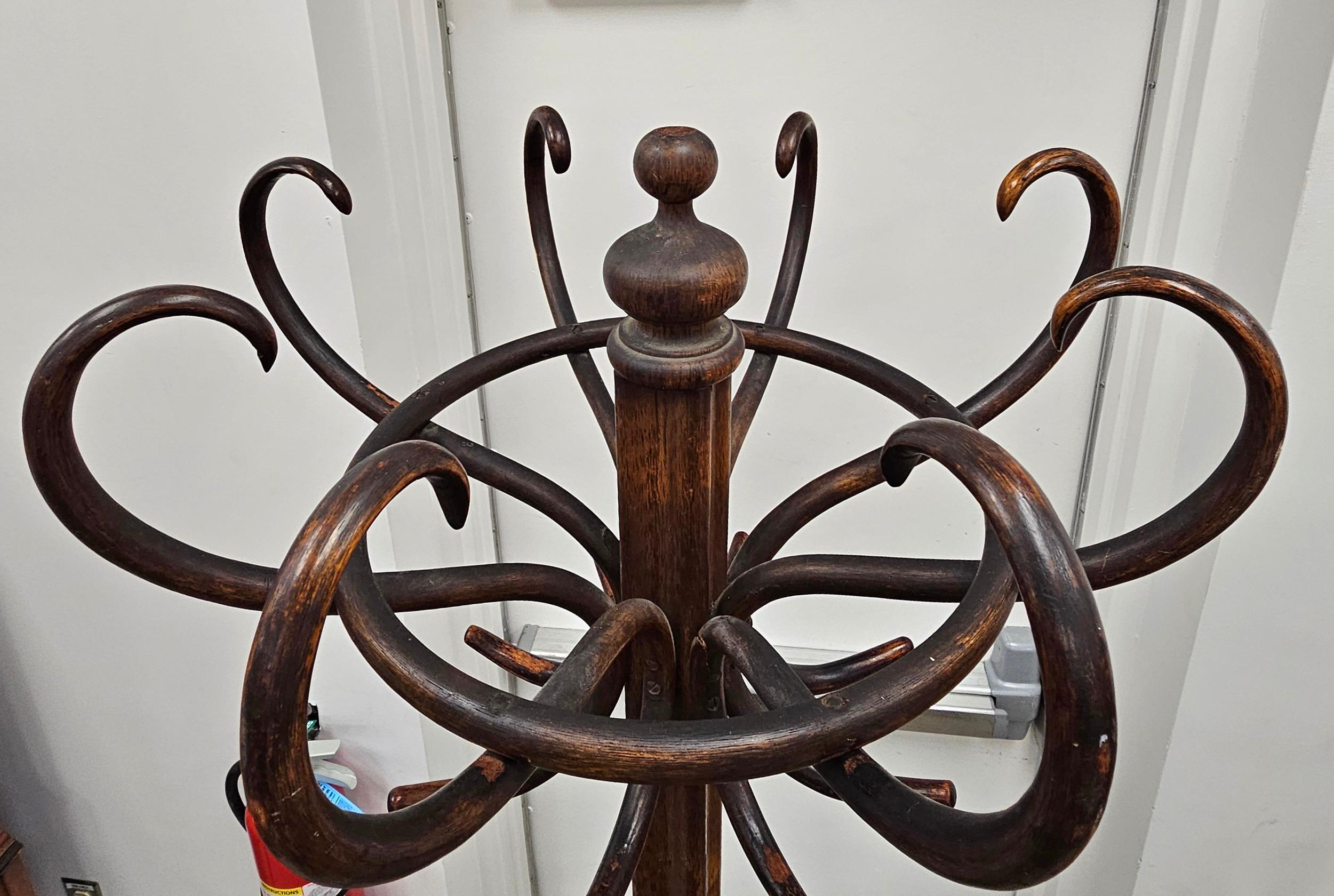 Perchero / Sombrerero Thonet de madera curvada de principios del siglo XX en venta 3