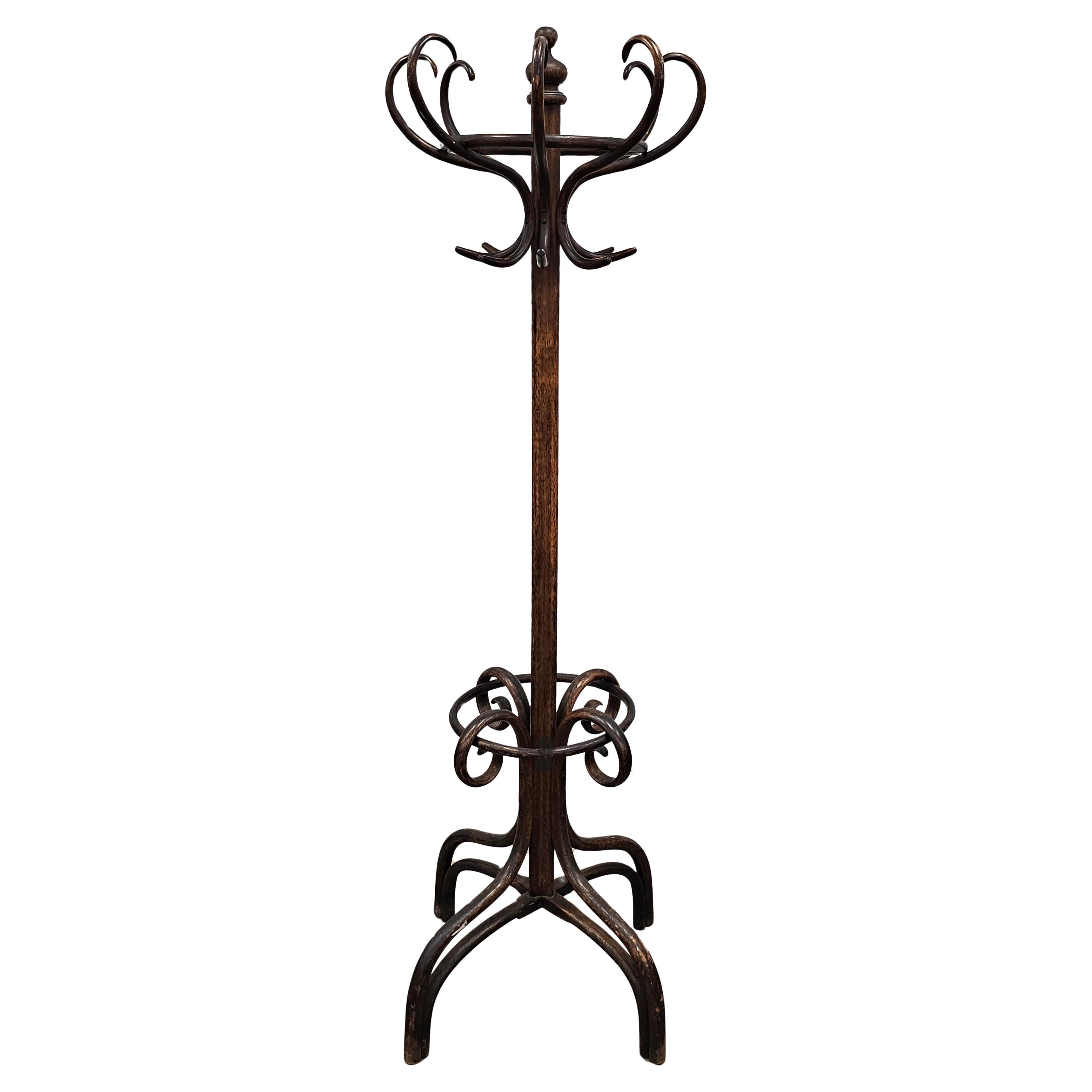 Perchero / Sombrerero Thonet de madera curvada de principios del siglo XX