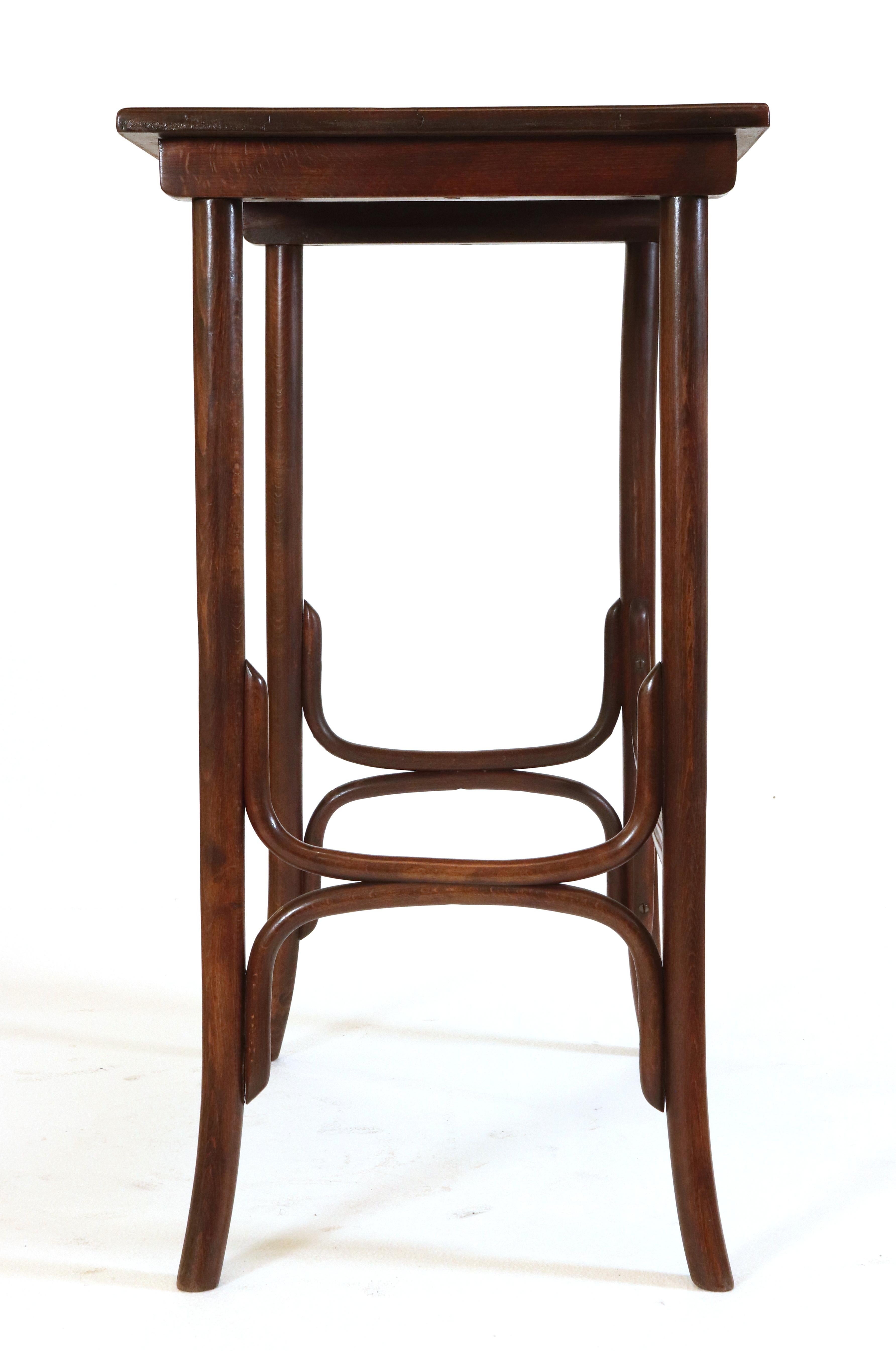 Early 20th Century Thonet Bentwood Oak Nesting Tables 5
