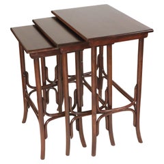 Early 20th Century Thonet Bentwood Oak Nesting Tables