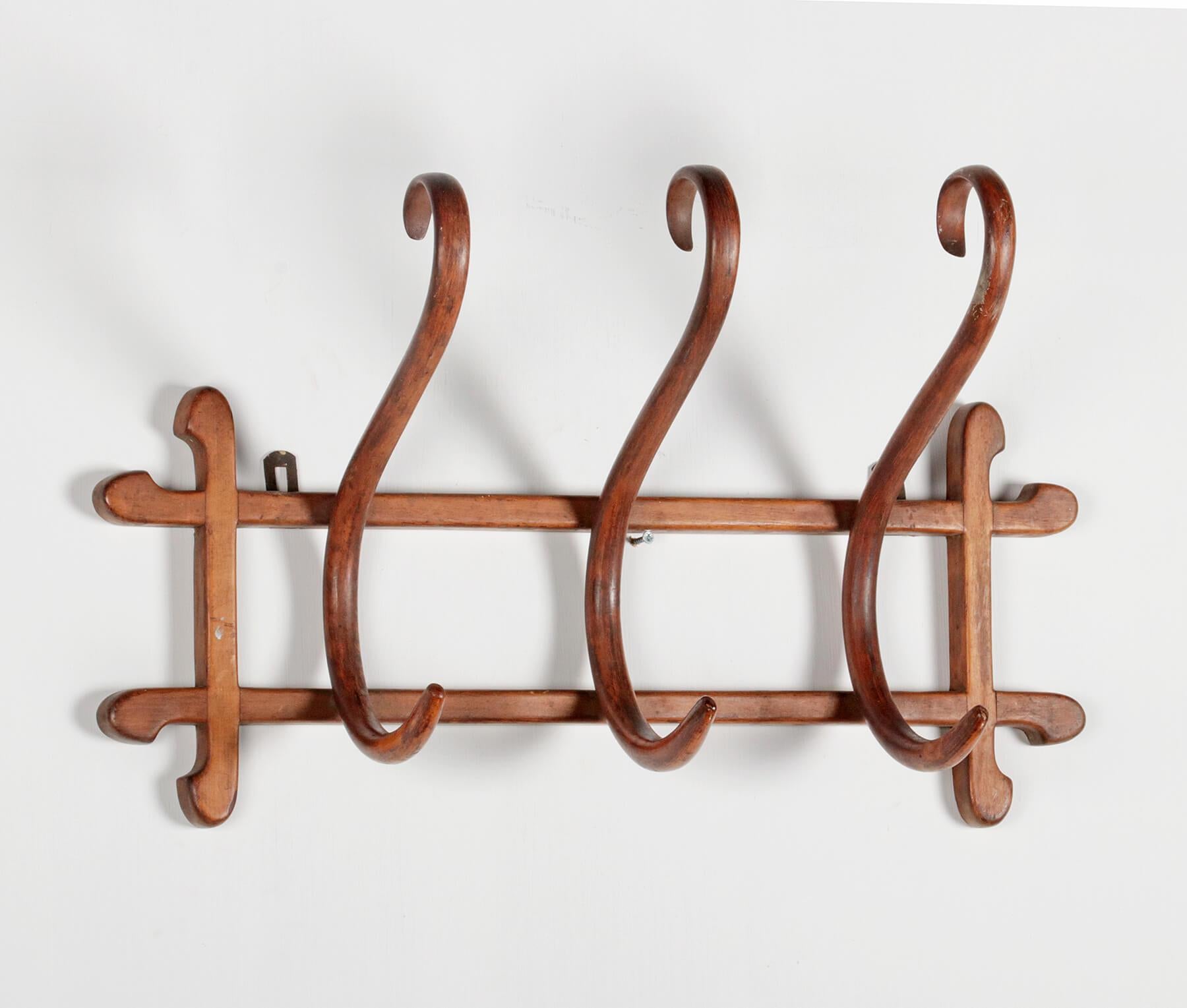 Austrian Early 20th Century Thonet Wall Coat Rack Hanger