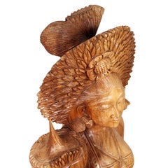 Early 20th Century Three Hindu Deities of the Siam, Hand-Carved Exotic Hardwood