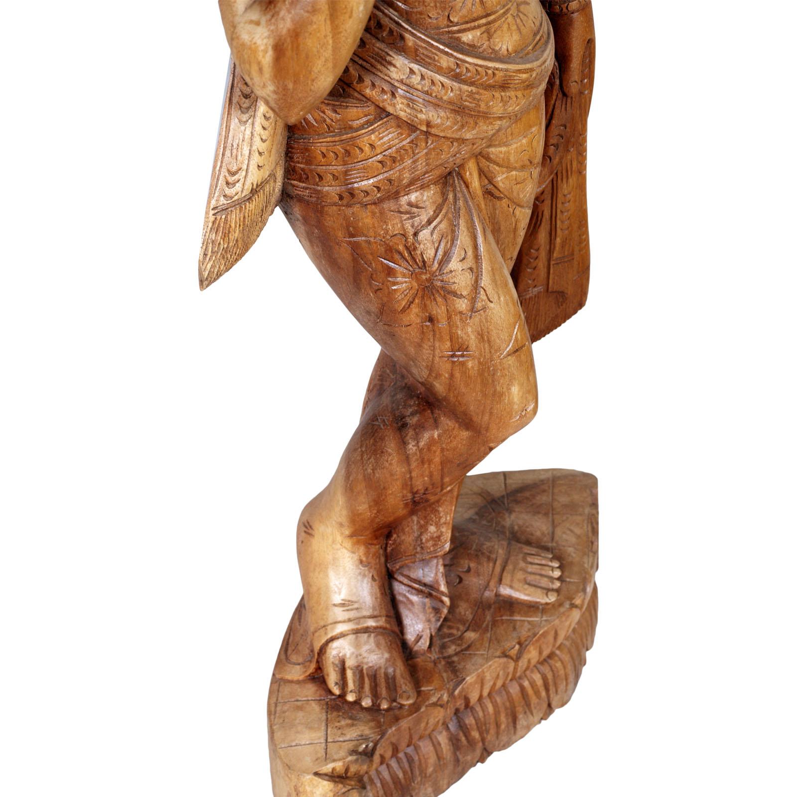 Arts and Crafts Tre divinità indù del Siam dell'inizio del XX secolo, legno duro esotico intagliato a mano in vendita