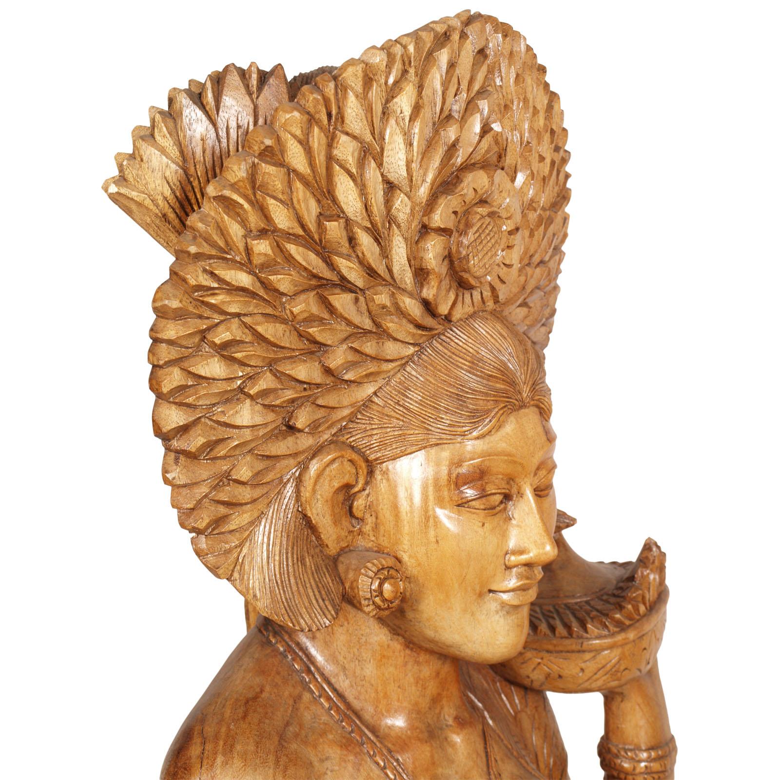 Wood Early 20th Century Three Hindu Deities of the Siam, Hand-Carved Exotic Hardwood For Sale