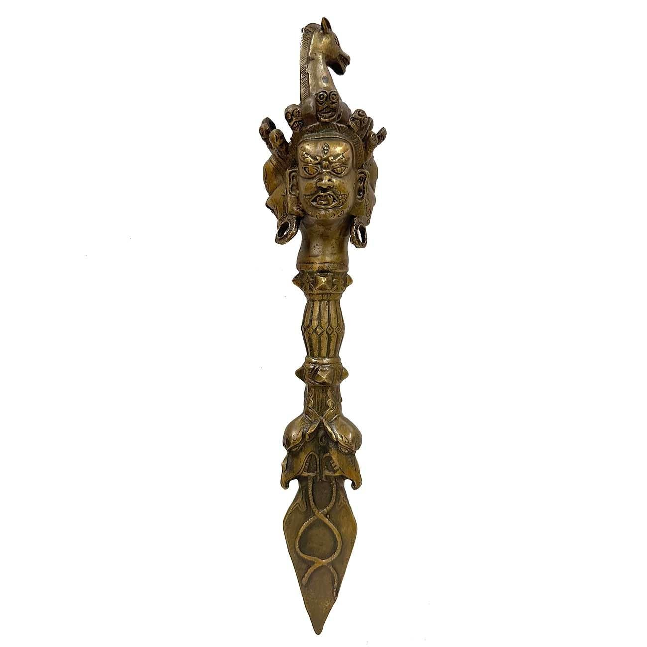 Frühes 20. Jahrhundert Tibetische Bronzd Hayagriva Phurba (Bronze) im Angebot