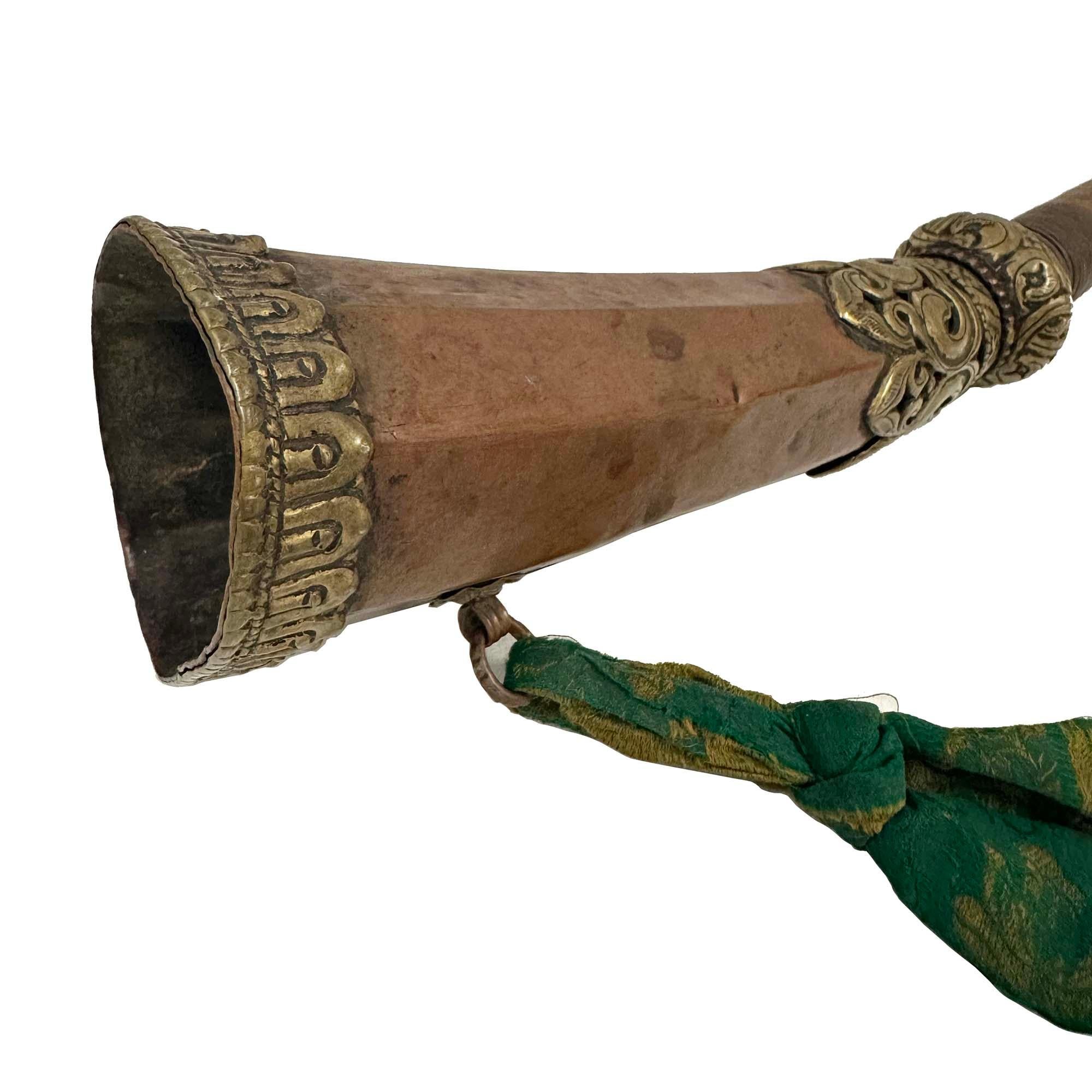 Early 20th Century Tibetan Handcrafted Buddhist Festival Trumpet For Sale 1