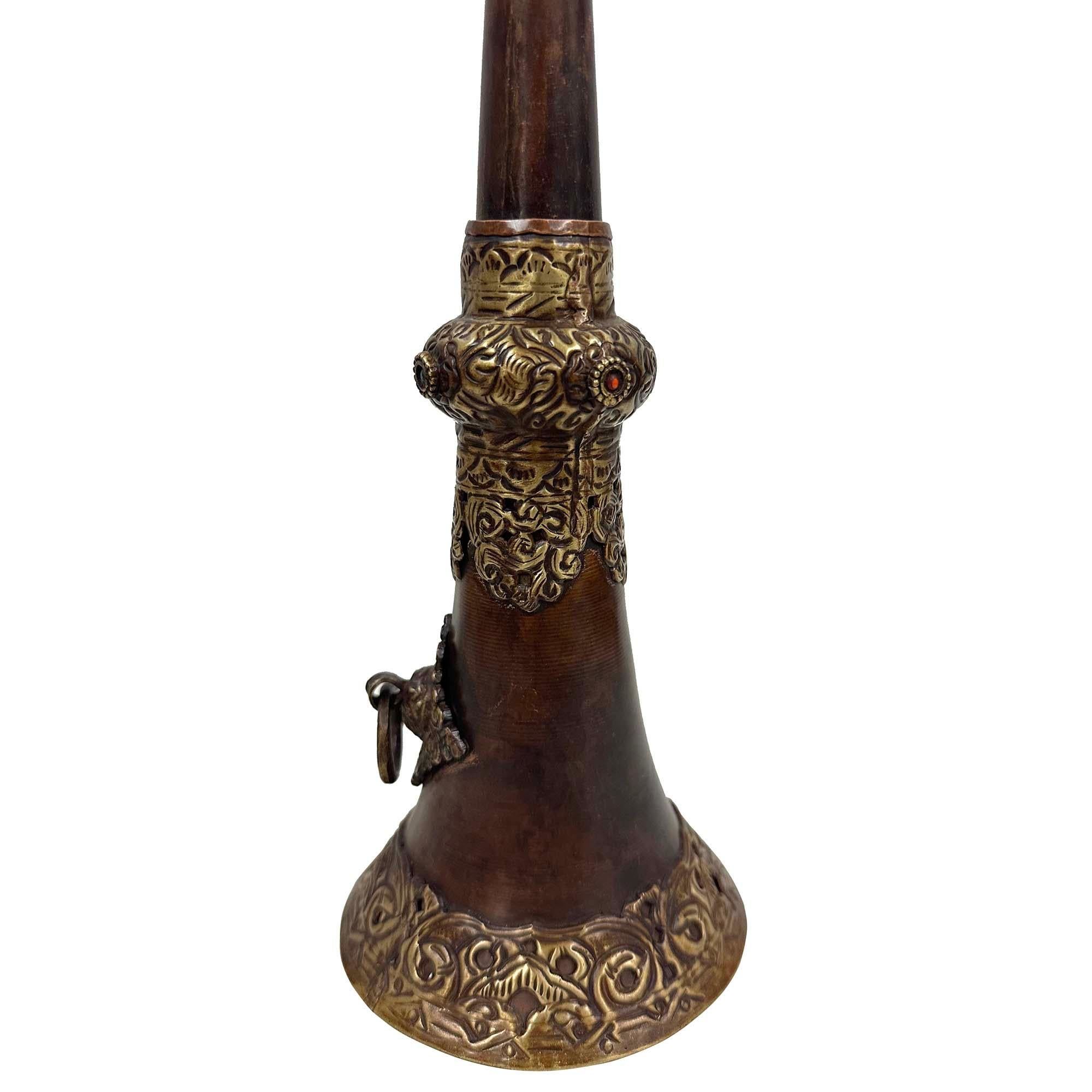 Early 20th Century Tibetan Handcrafted Buddhist Festival Trumpet, Rag-Dung For Sale 6