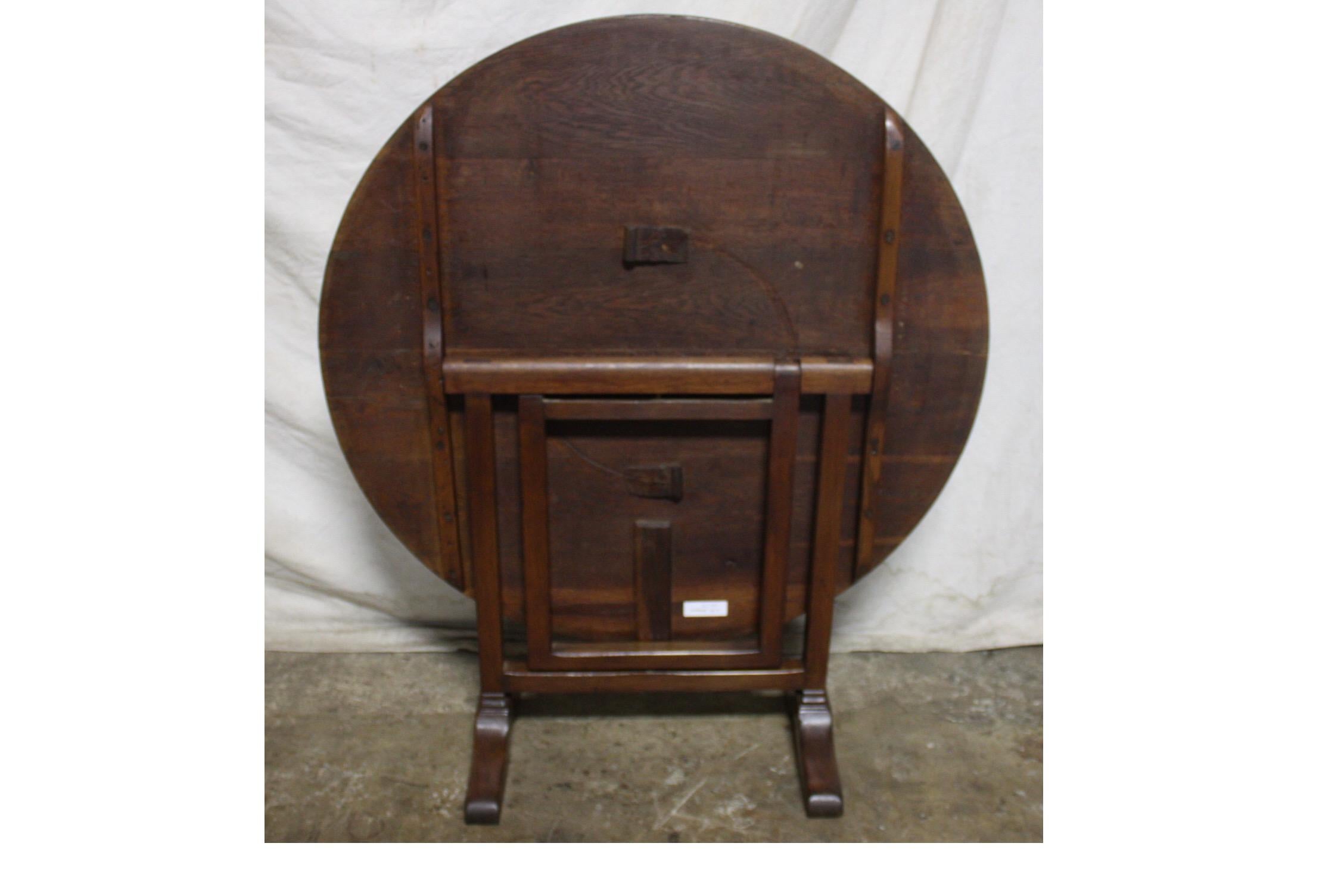 French Early 20th Century Tilt Top Table