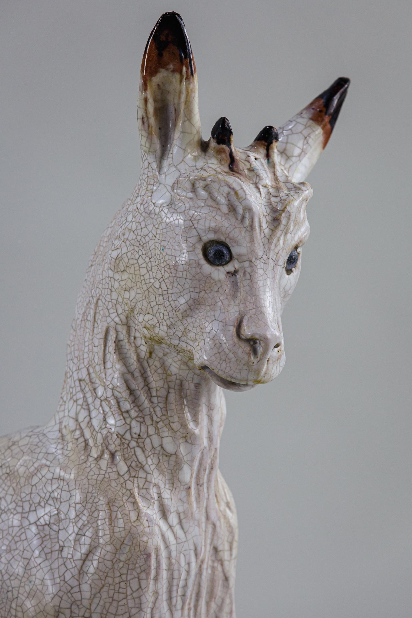 Early 20th Century Tin Glaze Pygmy Goat by Bavent 6