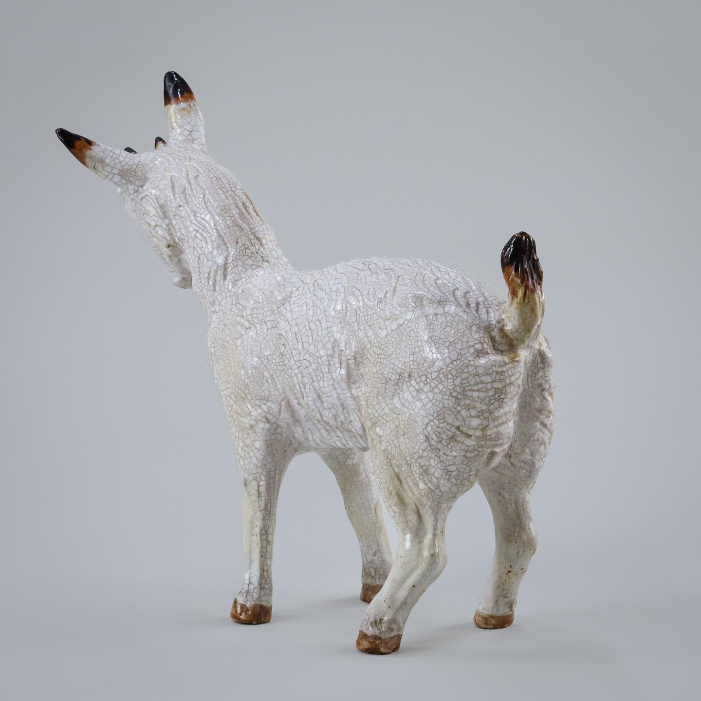 Early 20th Century Tin Glaze Pygmy Goat by Bavent 3