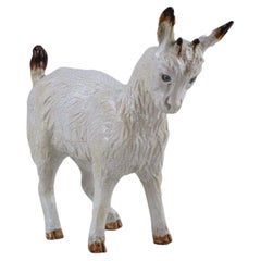 Early 20th Century Tin Glaze Pygmy Goat by Bavent