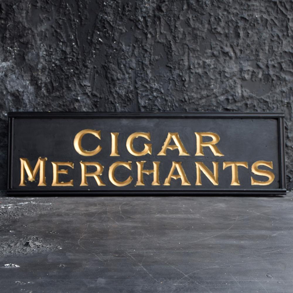 British Early 20th Century Tobacconist Gold Gilt Framed Advertising Trade Sign