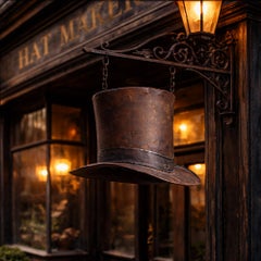 Early 20th Century Toleware English Hat Makers Trade Sign