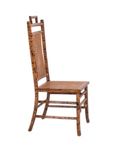 Early 20th Century Torched Faux Bamboo Double Cane Brighton Pagoda Side Chair