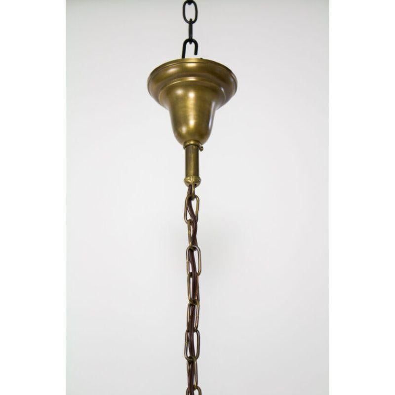 Simple early electric style chain fixture in antique brass.  9