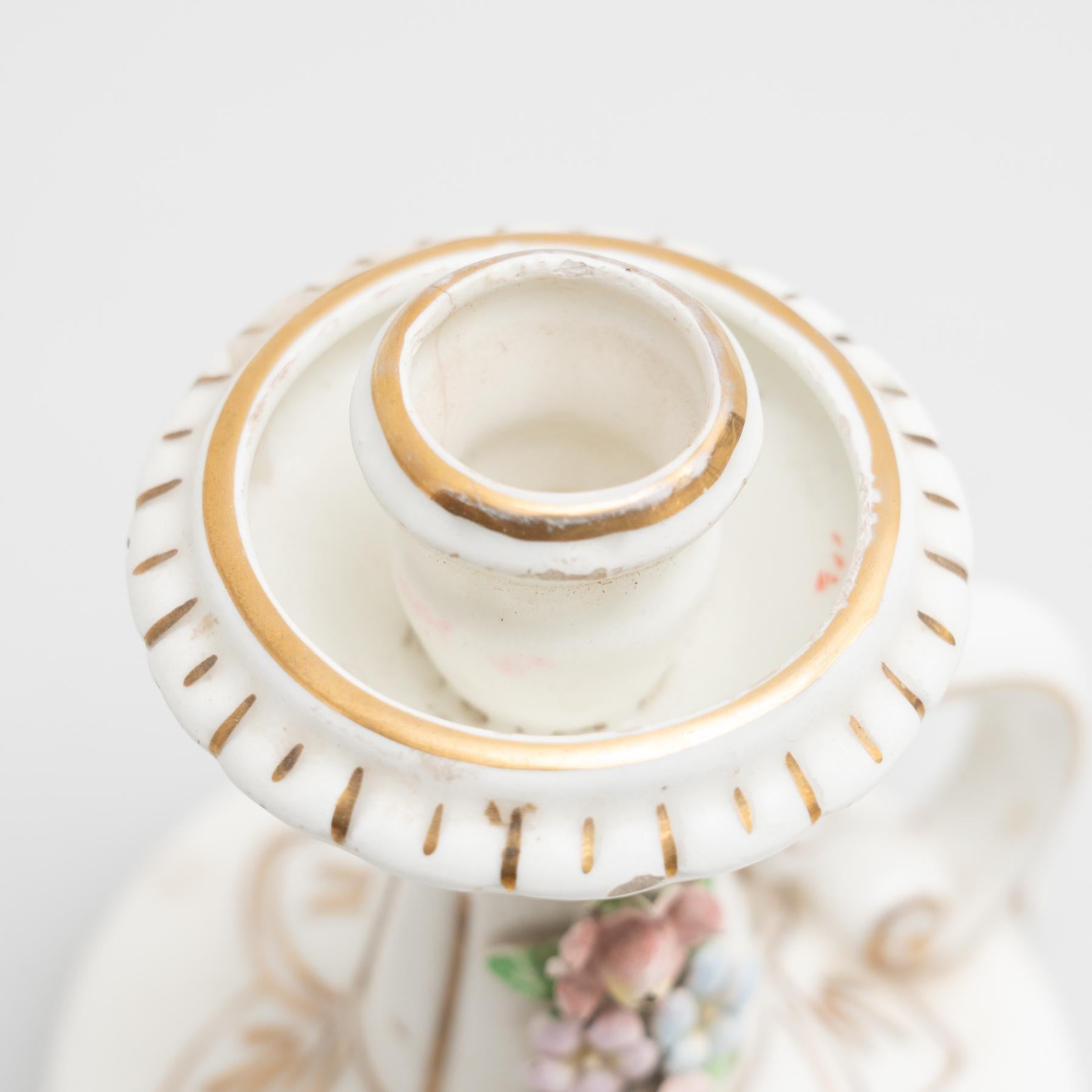 Early 20th Century Traditional Ceramic Candle Holder For Sale 8