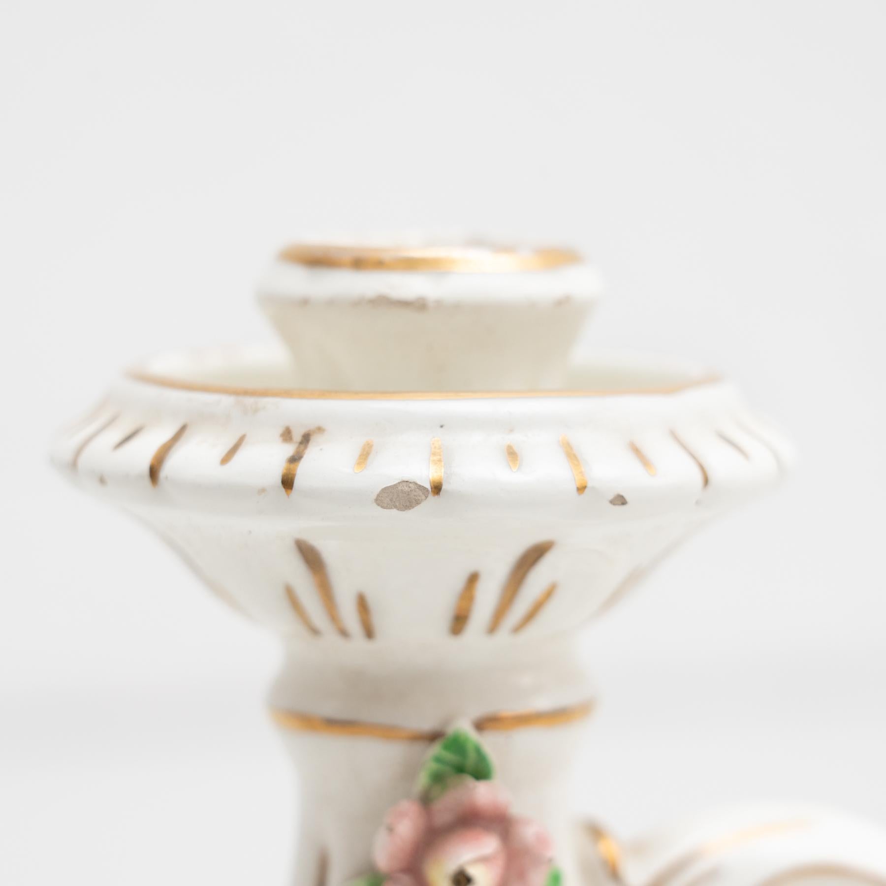 Early 20th Century Traditional Ceramic Candle Holder For Sale 9