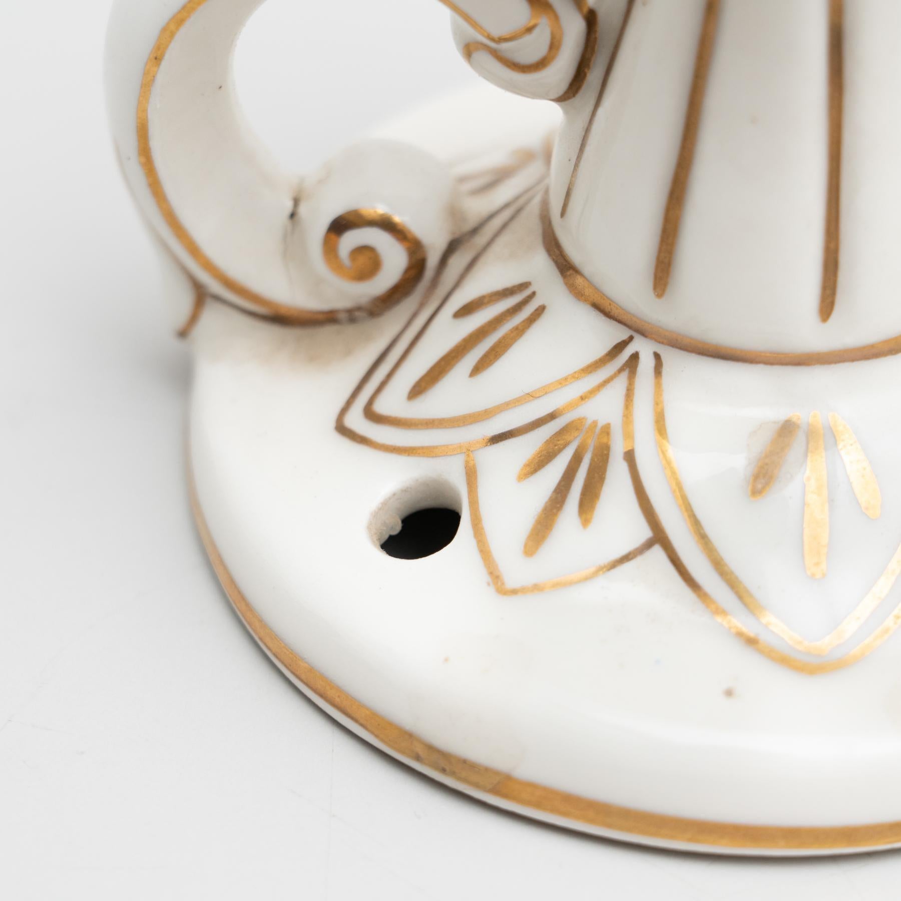Early 20th Century Traditional Ceramic Candle Holder For Sale 11