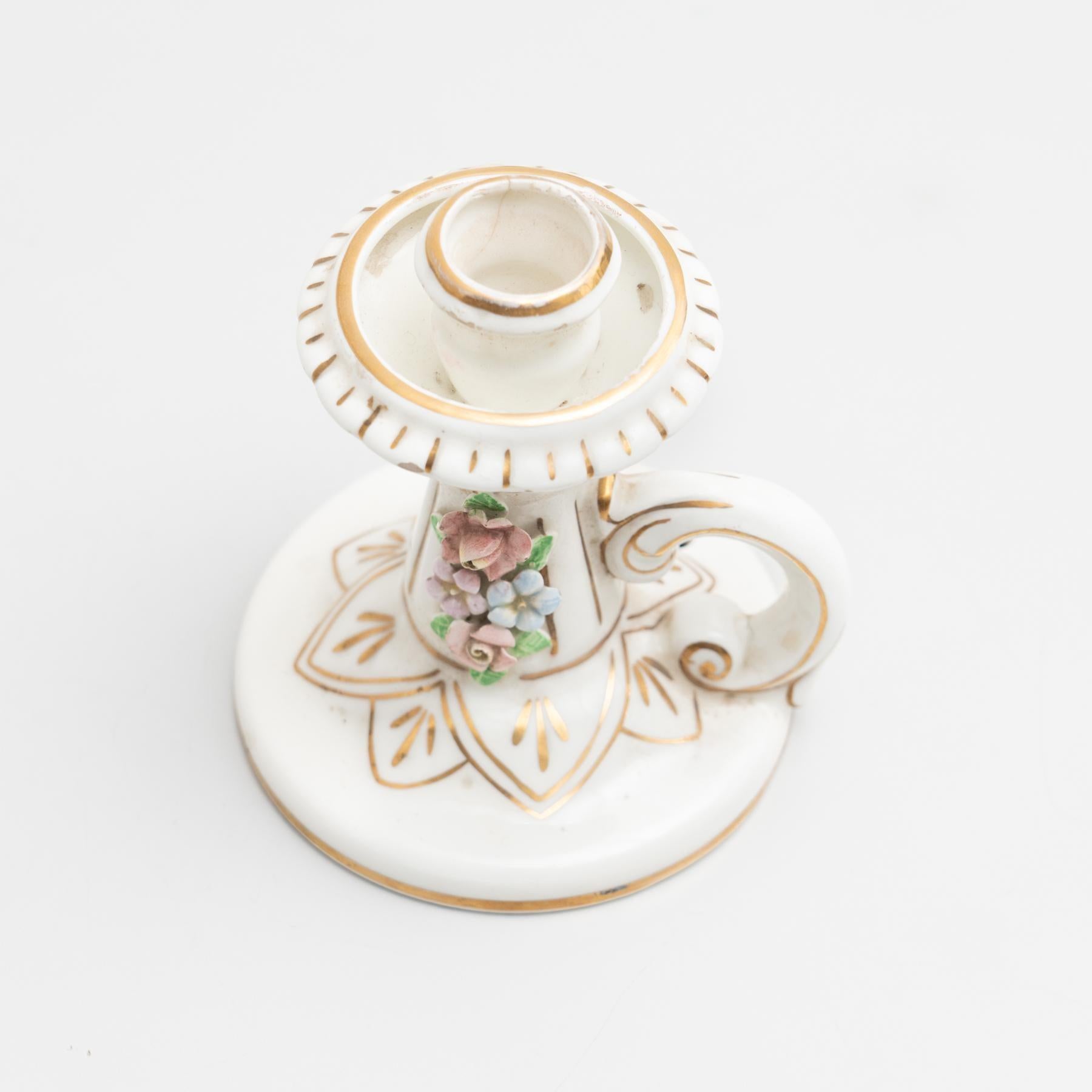 Early 20th Century Traditional Ceramic Candle Holder For Sale 12