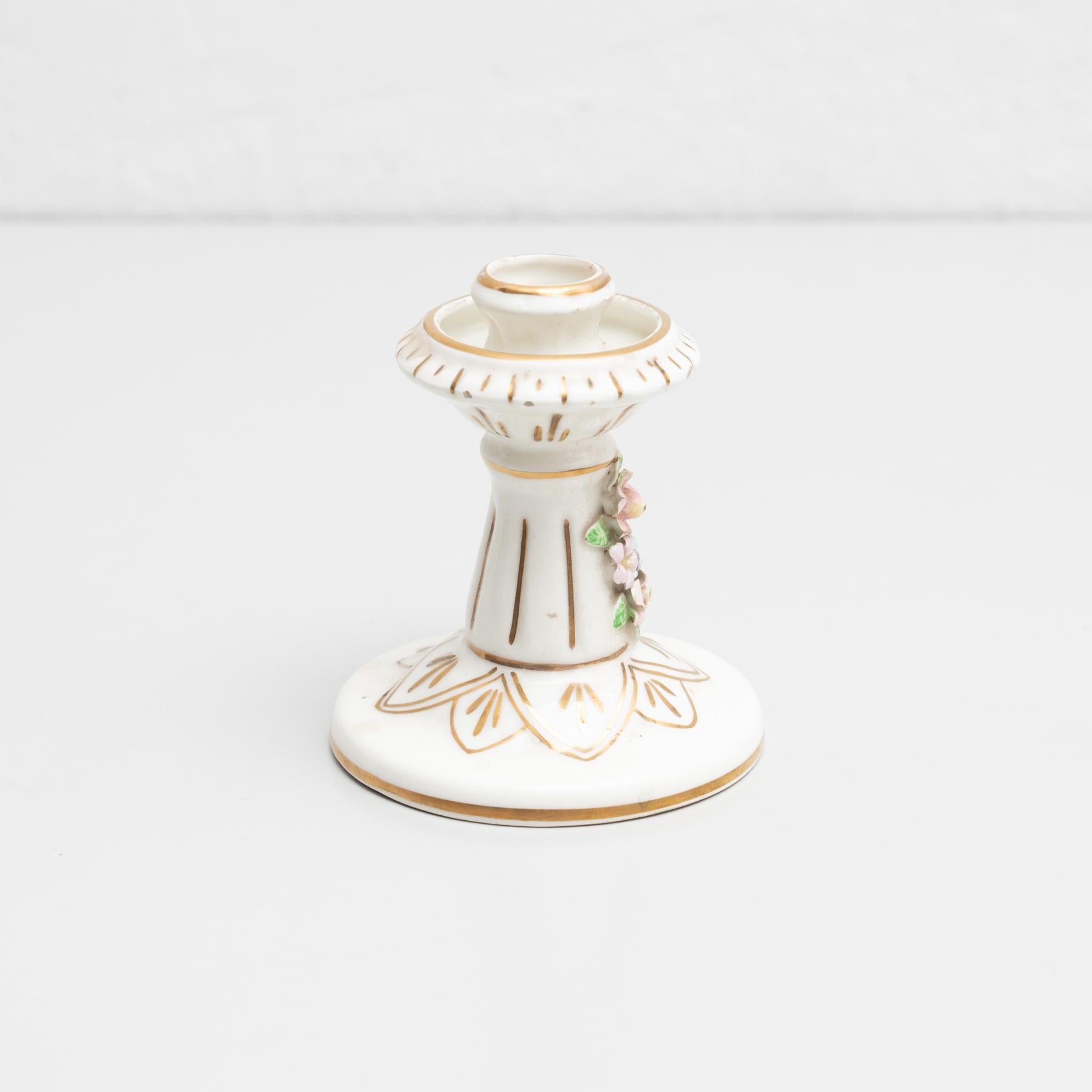Early 20th Century Traditional Ceramic Candle Holder For Sale 1