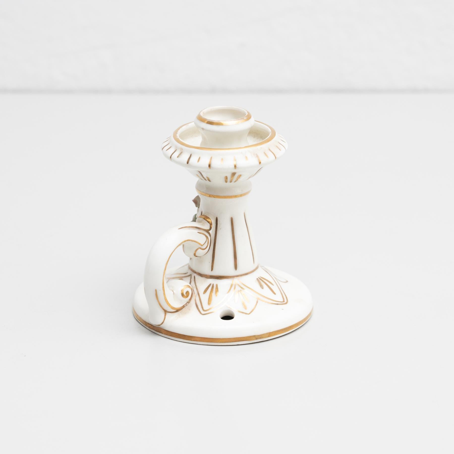 Early 20th Century Traditional Ceramic Candle Holder For Sale 4