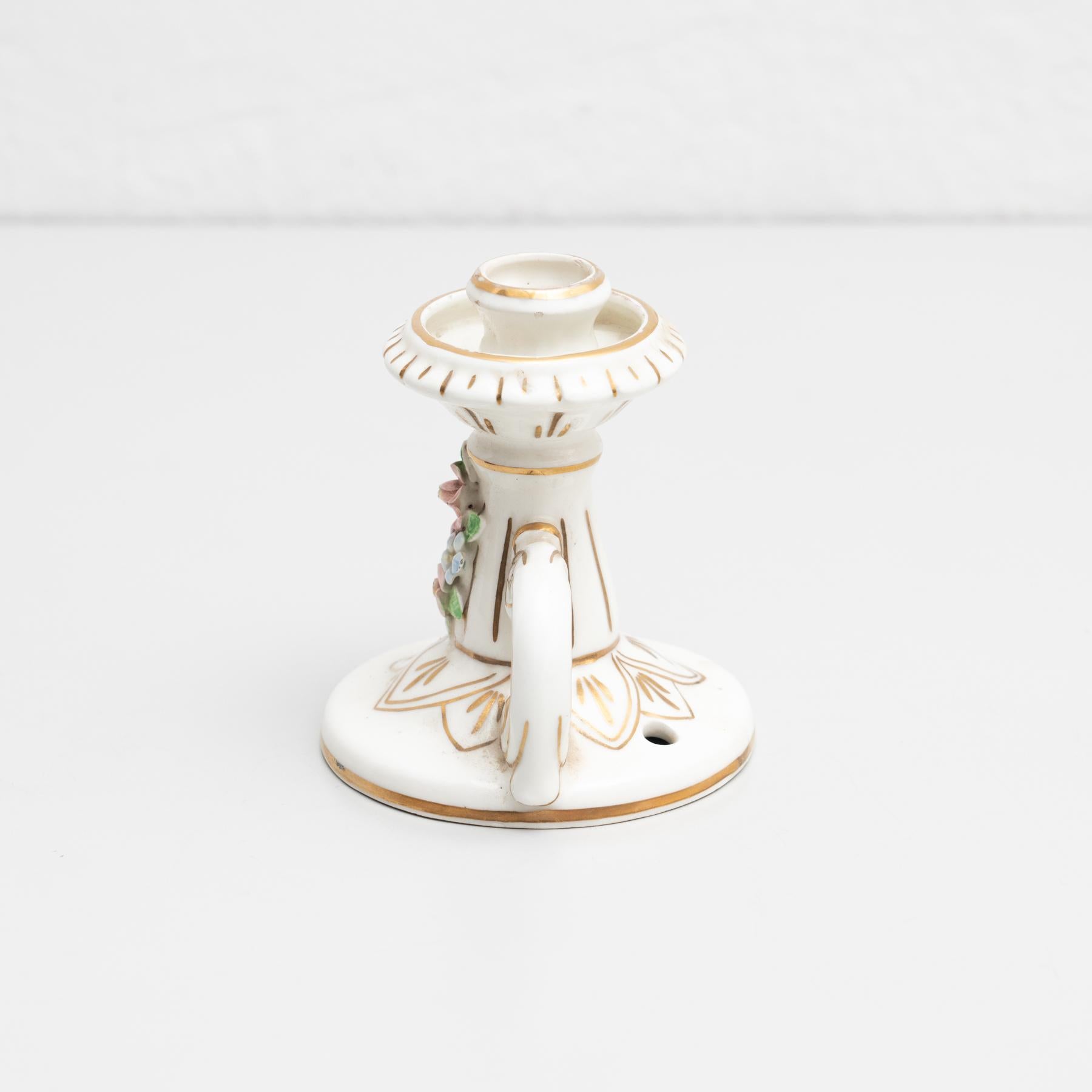 Early 20th Century Traditional Ceramic Candle Holder For Sale 5