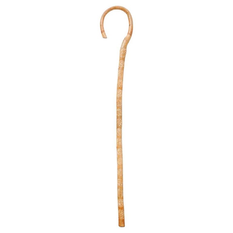 Early 20th Century Traditional Hand Carved Wood Walking Stick For Sale ...