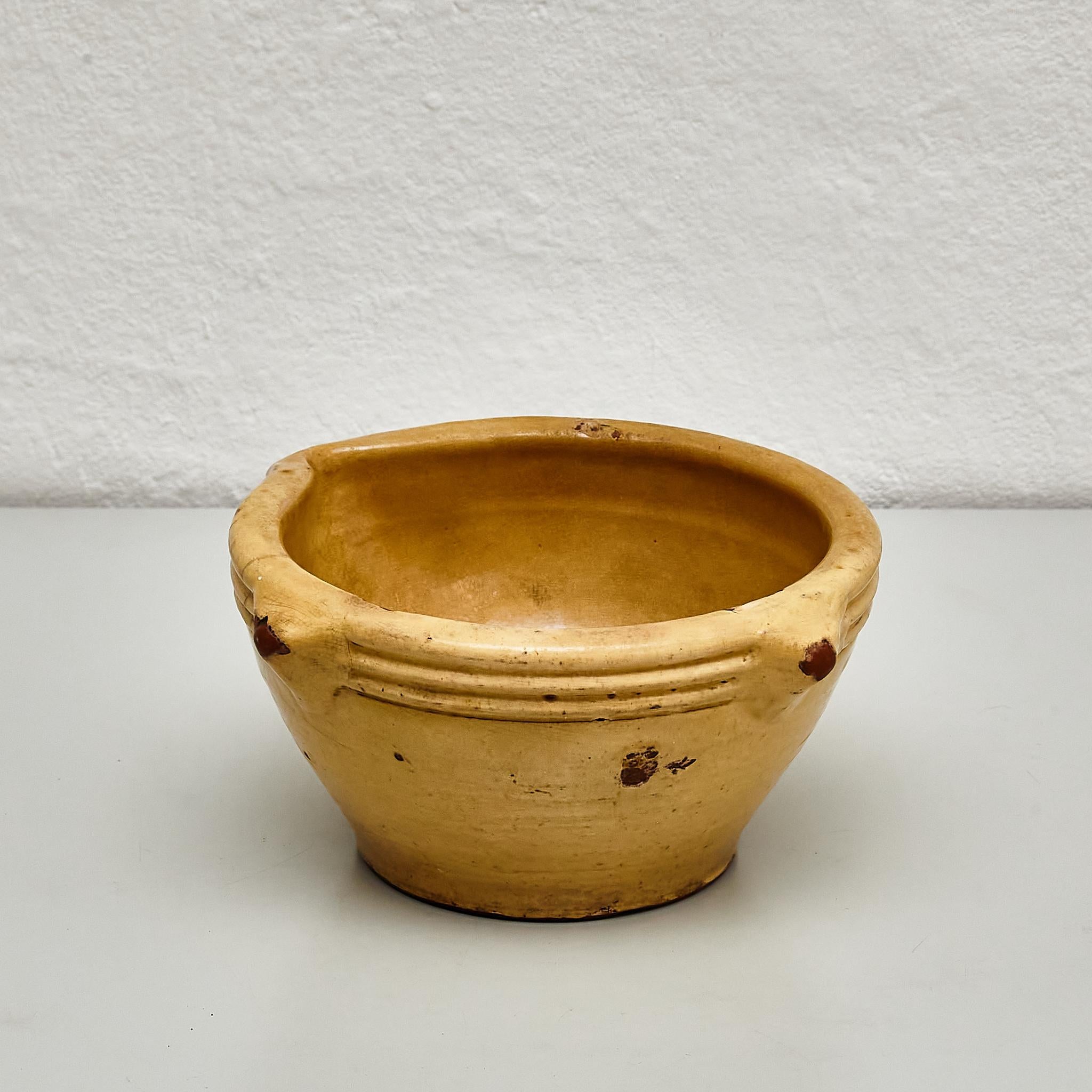 Early 20th Century Traditional Spanish Beige Ceramic Mortar 3