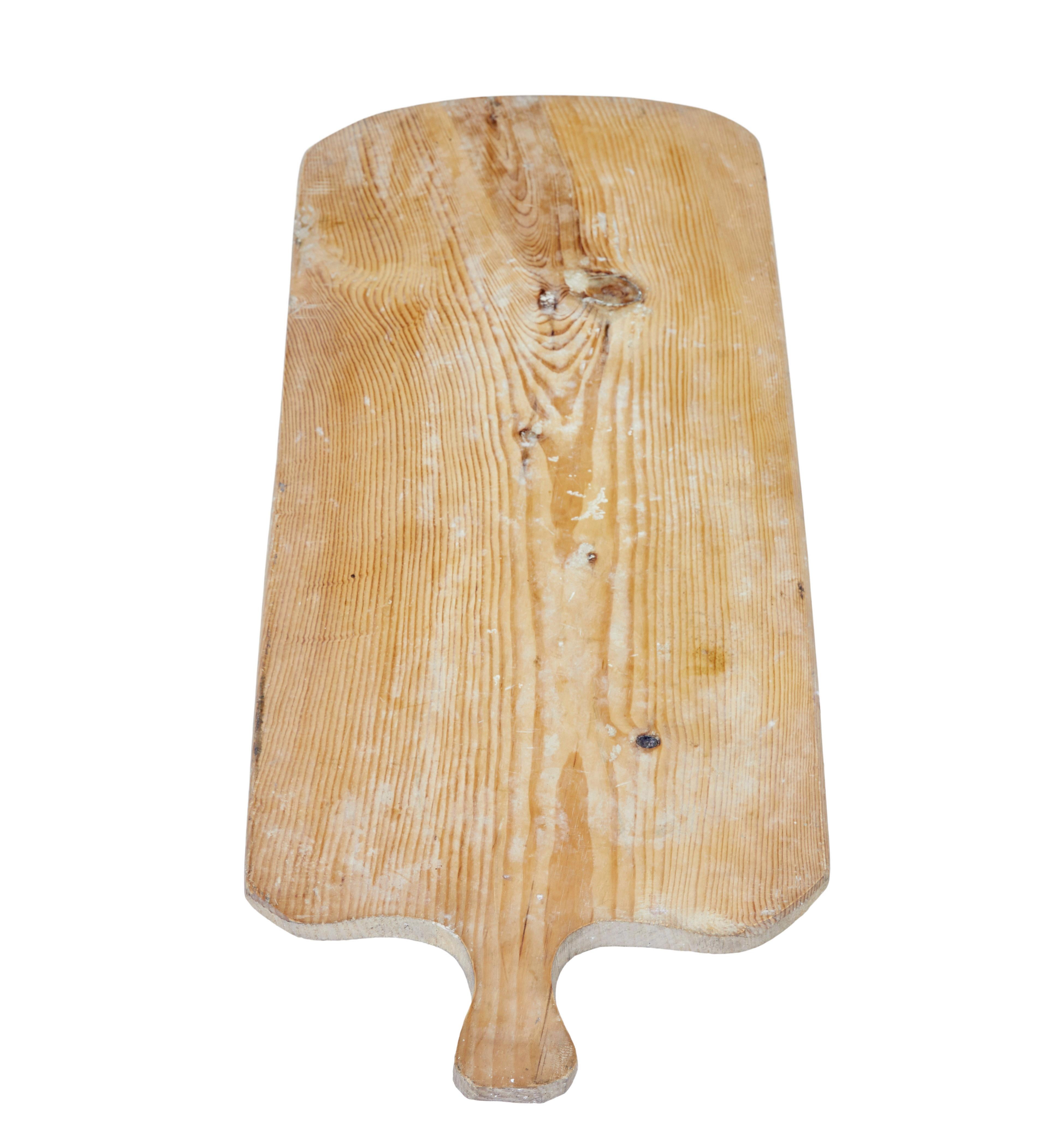 Rustic Early 20th Century Traditional Swedish Pine Breadboard For Sale