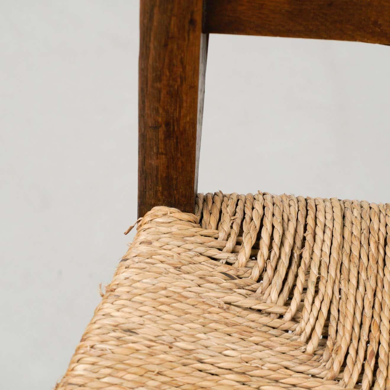 Early 20th Century Traditional Wood and Rattan Church Chair 4